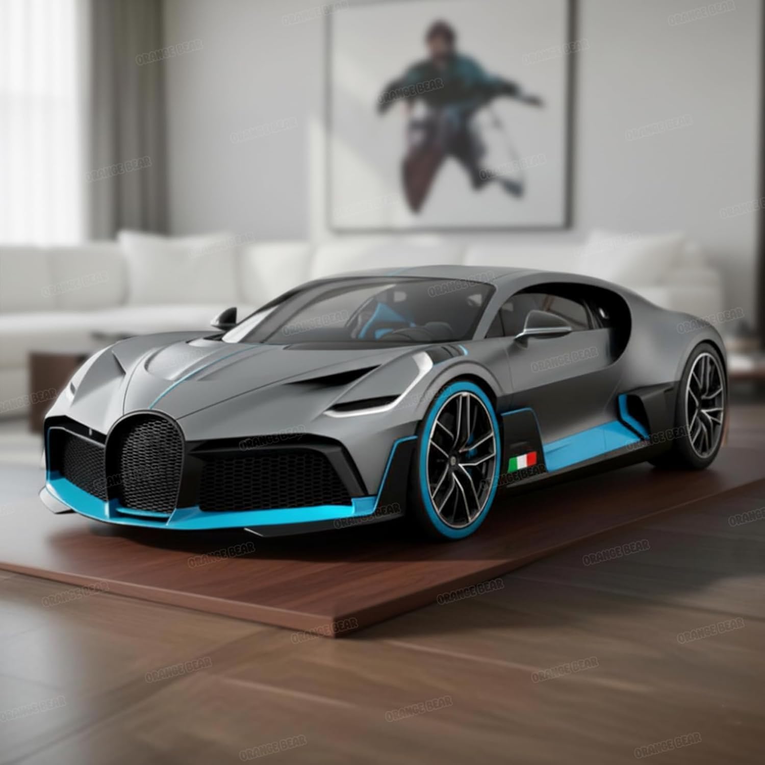 Bugatti 1:32 Scale Die-Cast Alloy Metal Toy | Pull Back Action Car with Openable Doors, Lights & Sound | Realistic Metal Model Car for Kids Boys | Gift Toy Vehicle