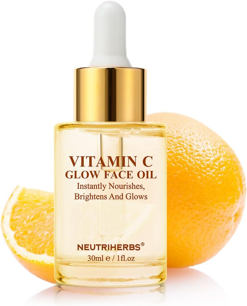 Neutriherbs Face Oil, Rosehip Seed Oil/Jojoba Oil/Grape Seed Oil with Vitamin C, Nourishing Dry Skin Facial Oil, Smooth Wrinkles & Fine Lines, Brighten & Balance Skin, 30ml/1 fl.oz