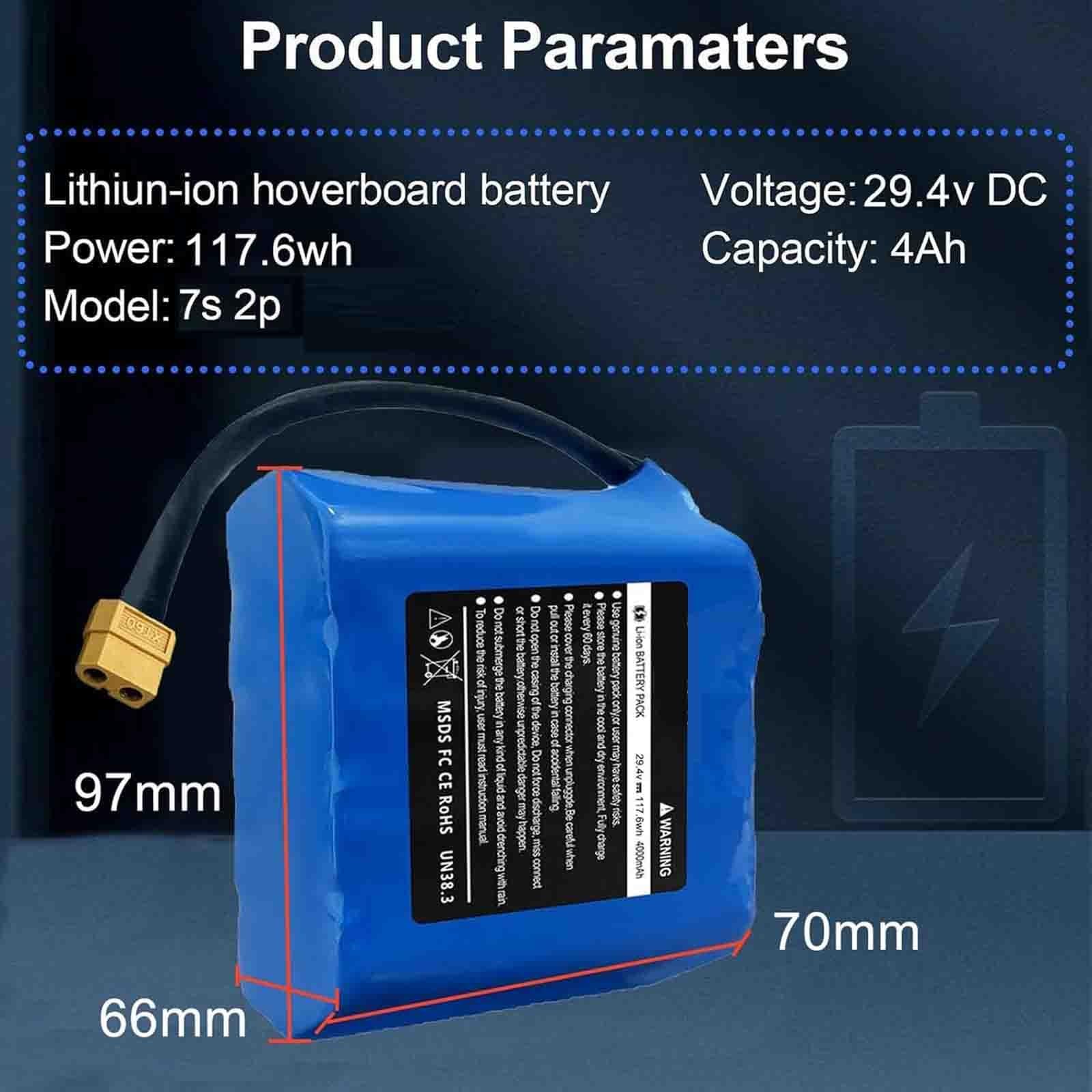 29.4V 4000mAh Batterie Ebike pour 100W 200W 300W Moteur Scooter Vélo Electrique, Batterie E-Bike 25.2 V 4000MAH Hoverboard Batteries pour vélo 25.2 V