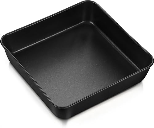 P&P CHEF Sartén cuadrada de 9 pulgadas para hornear lasaña de pastel, bandeja para lasaña de acero inoxidable con revestimiento antiadherente para