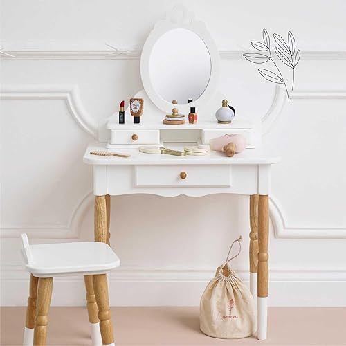 Miniatura 4 de Le Toy Van - Juego de cosméticos de madera con bolsa de juguete de juego de rol  Juego de juego de simulación de bolsa de belleza de estrellas -