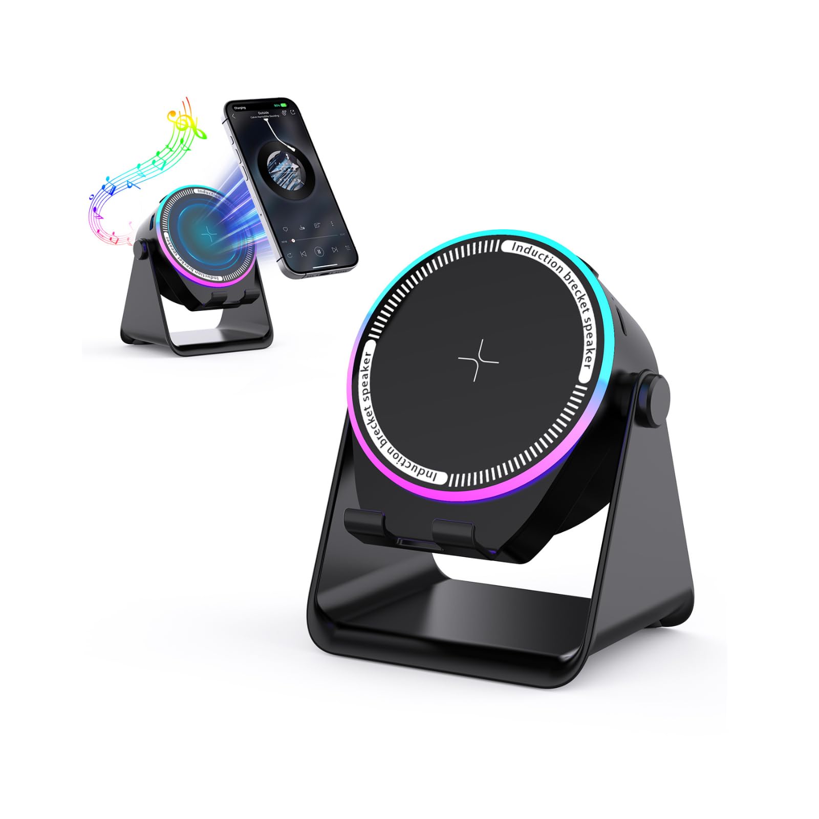 Enceinte à Induction 5 en 1 Haut-Parleur Bluetooth sans Fil avec Batterie 2000mAh, Support Téléphone Portable Pliable et Rotatif, Enceinte Nomade Portable pour Maison, Bureau et Extérieur - Les Beatles, Paul McCartney, John Lennon, RIngo Starr, George Harrison Enceinte à Induction 5 en 1 Haut-Parleur Bluetooth sans Fil avec Batterie 2000mAh, Support Téléphone Portable Pliable et Rotatif, Enceinte Nomade Portable pour Maison, Bureau et Extérieur