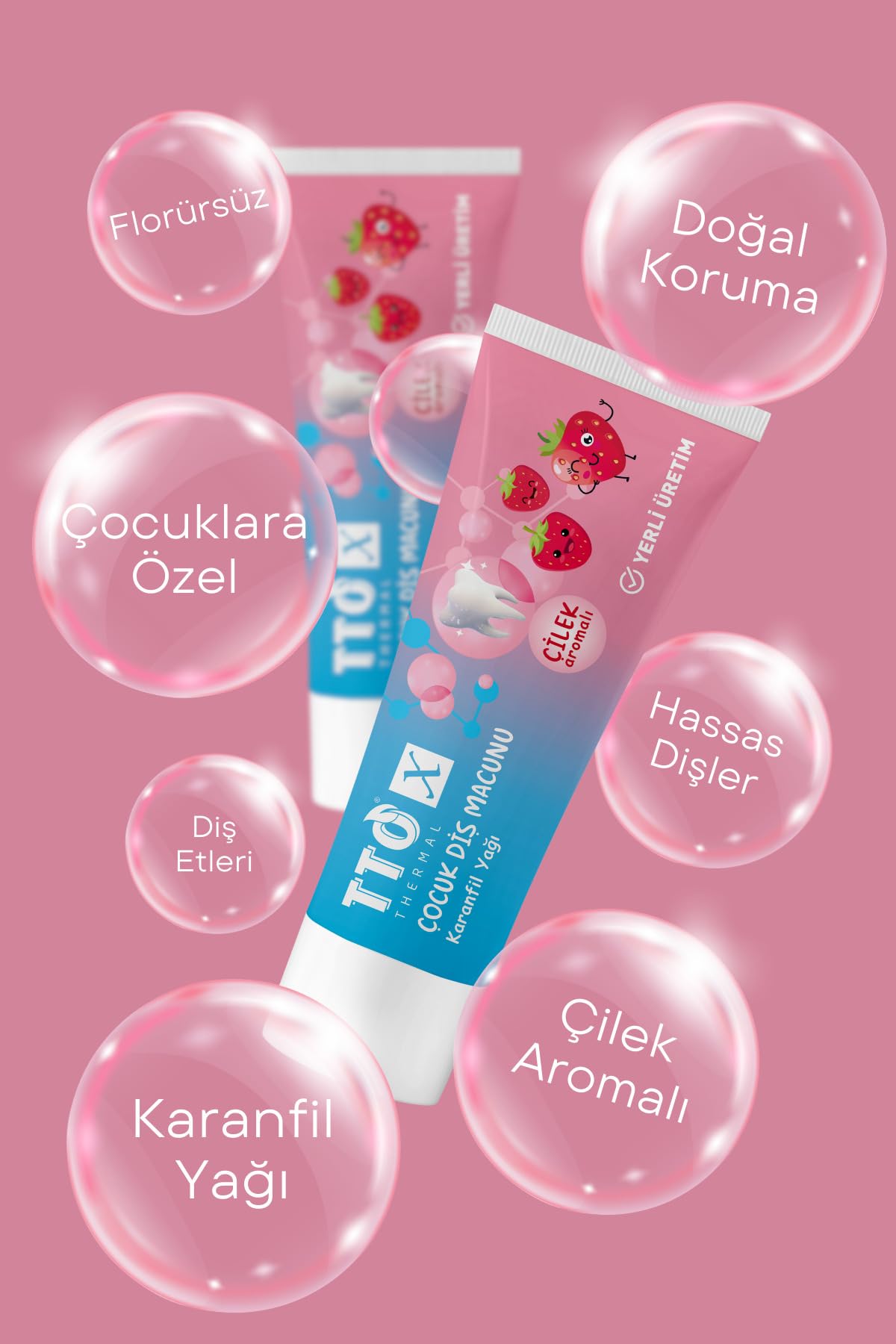 TTO X Çocuk Diş Macunu Çilek Aromalı Karanfil Yağ