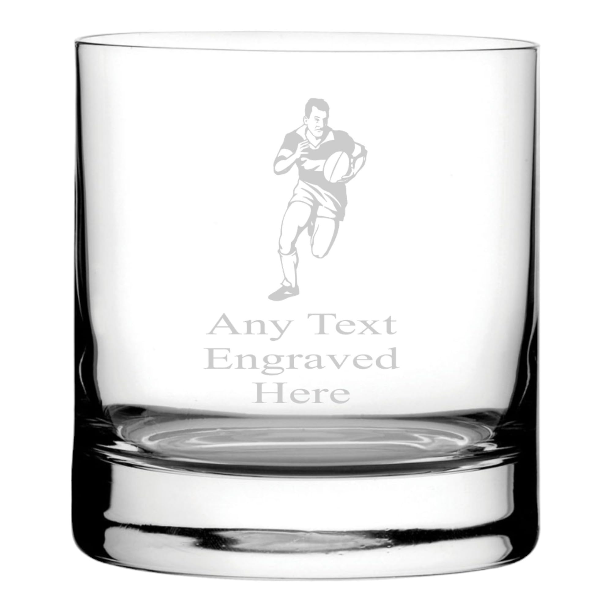 Whisky Mixer Glass Glass Engraved Rugby Whisky/Whiskey Mixer Wg204 In Silk Lined Gift Box [Custom]