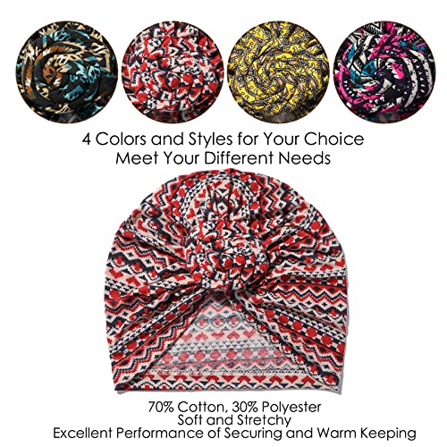 Image of KYNARI Turban Head Wraps for Women, Pretied Stretch Bonnet Hair Wrap | African Knot Turban Hats Pre Twist Headwear Soft Head Scarf Elastic and Breathable Head Covering Cancer Caps for Black Women