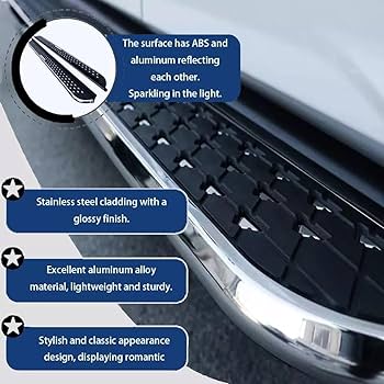 2Pcs Aluminum Running Boards Fixed Nerf Bars Side Steps With Bracket