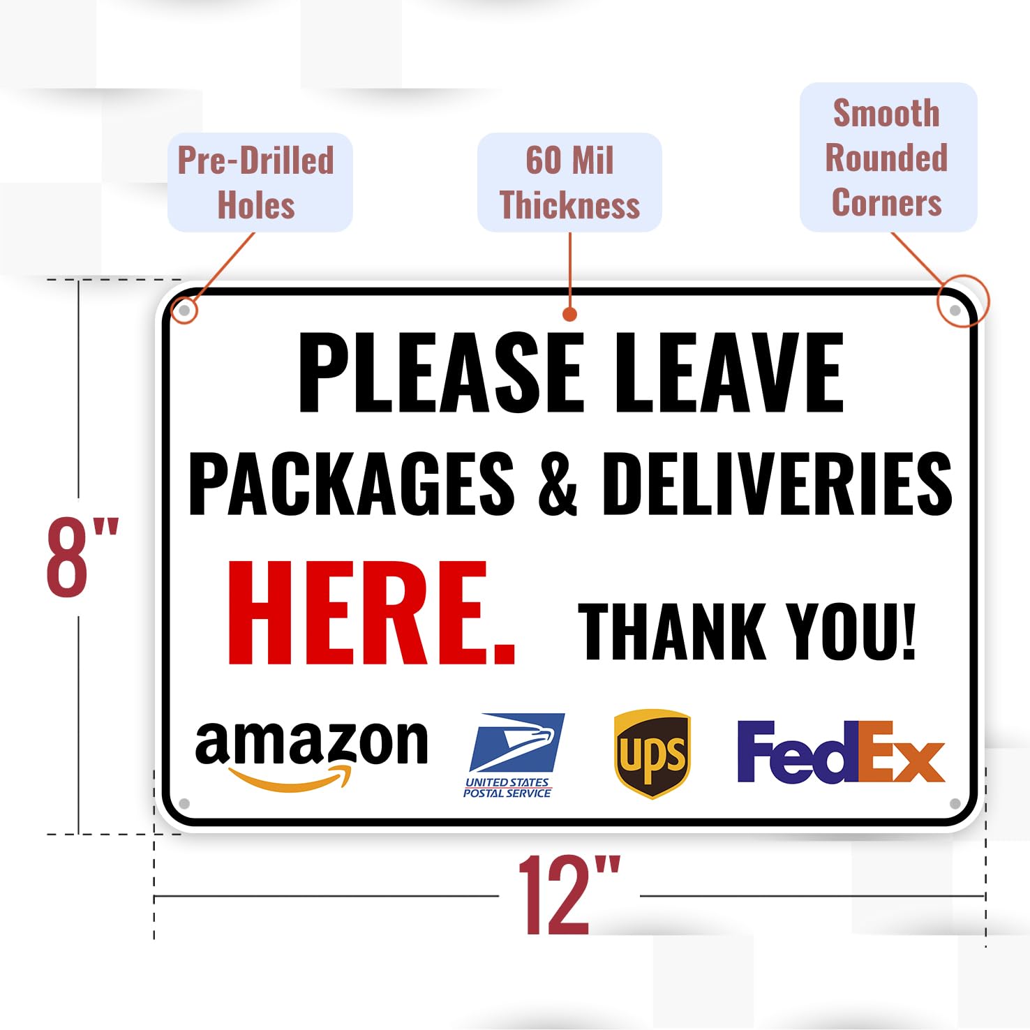 Amazon.com: 1PC Delivery Sign For Packages - Please Leave Packages & Deliveries Here, 12 x 8 Inches - Aluminum - Delivery Instructions for My Packages Orders from Amazon, UPS, FedEx, USPS : Industrial & Scientific amazon-com-1pc-delivery-sign-for-packages-please-leave-packages-deliveries-here-12-x-8-inches-aluminum-delivery-instructions-for-my-packages-orders-from-amazon-ups-fedex-usps-industrial-scientific