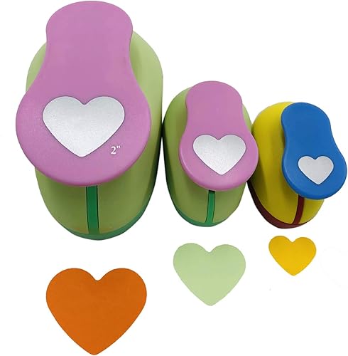 Miniatura 2 de Worldoor Punchers de papel de 2 pulgadas, 1 pulgada y 58 pulgadas, 3 piezas, para álbumes de recortes, para manualidades (corazón)