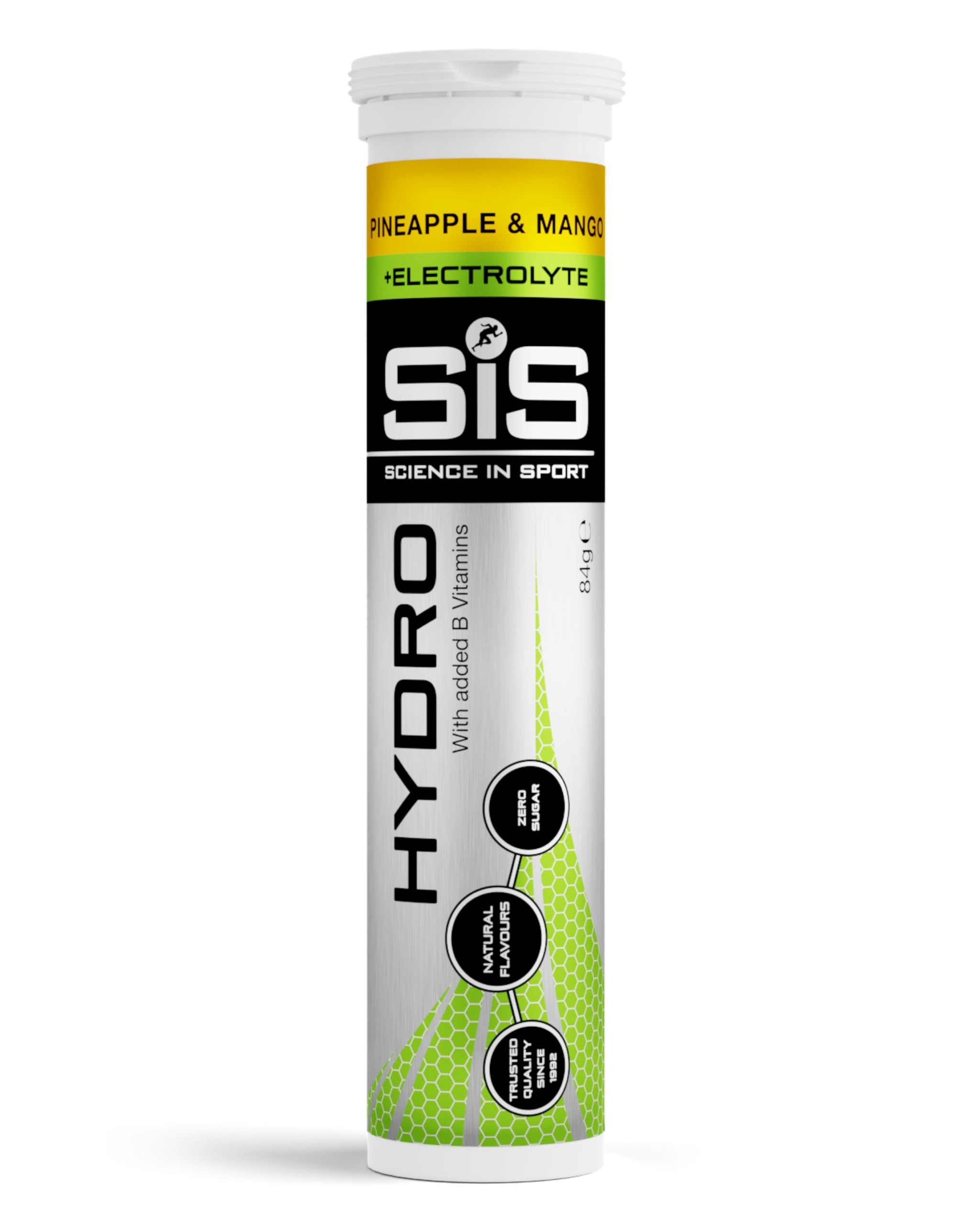 Science in Sport HYDRO Compresse 20pz. Ananas e Mango - Elettroliti in compresse effervescenti, Vegan, Mantengono il corretto bilancio di elettroliti ed acqua