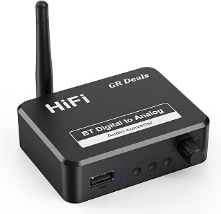 GR Deals Bluetooth Digital to Analog Audio DAC 5.3 Receiver Digital SPDIF Optical Toslink to 3.5mm AUX Jack Converter RCA ... Price In India