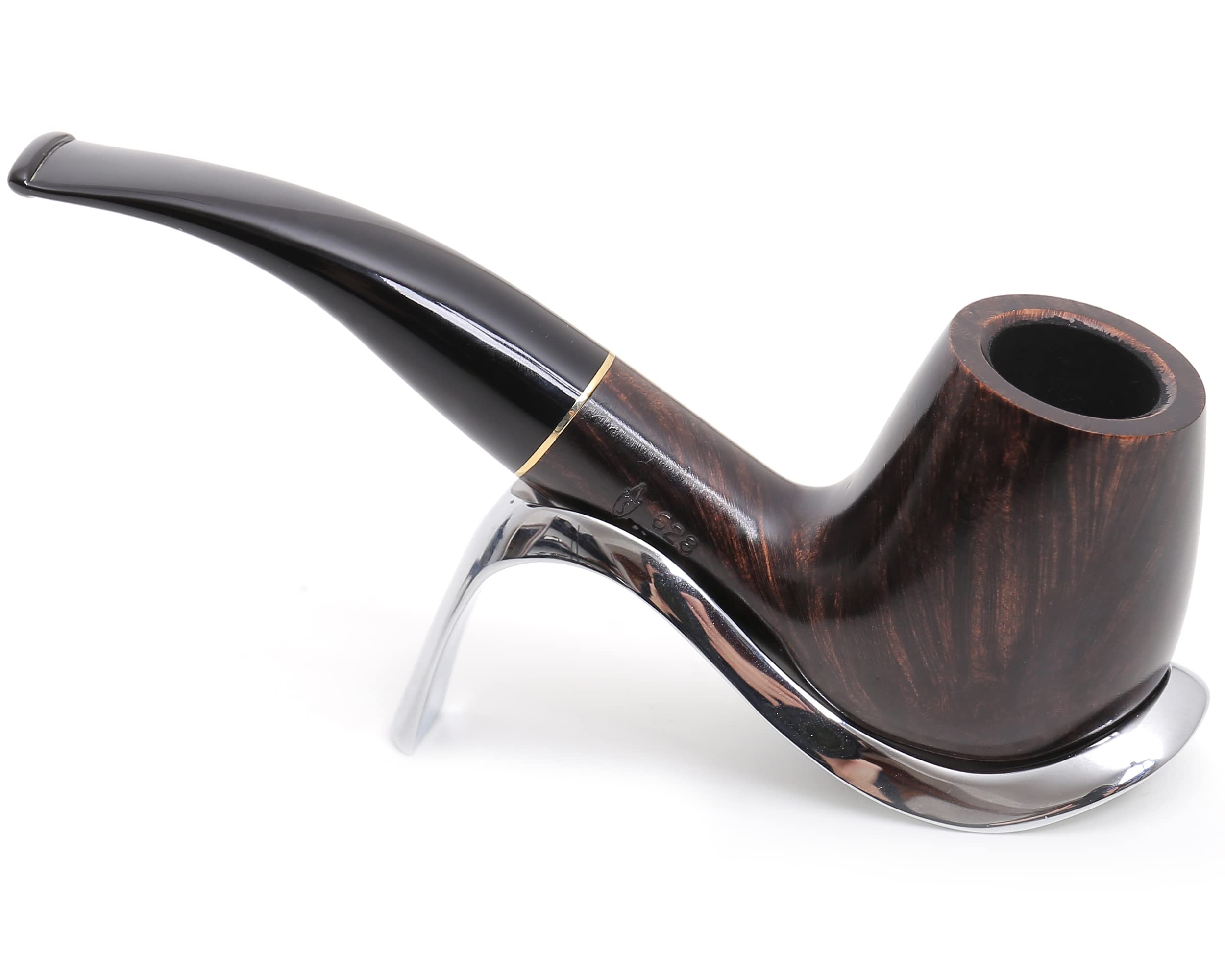 Pipa Savinelli BASIC modelo 628, kit para pipa con todos los accesorios, estuche de lona azul