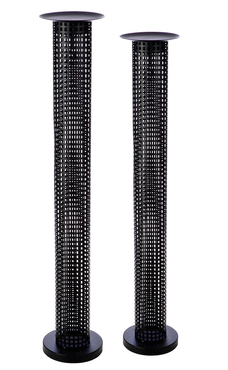 Bougeoir en métal Casablanca Retino noir mat 102 cm, l'élégance minimaliste haut de gamme