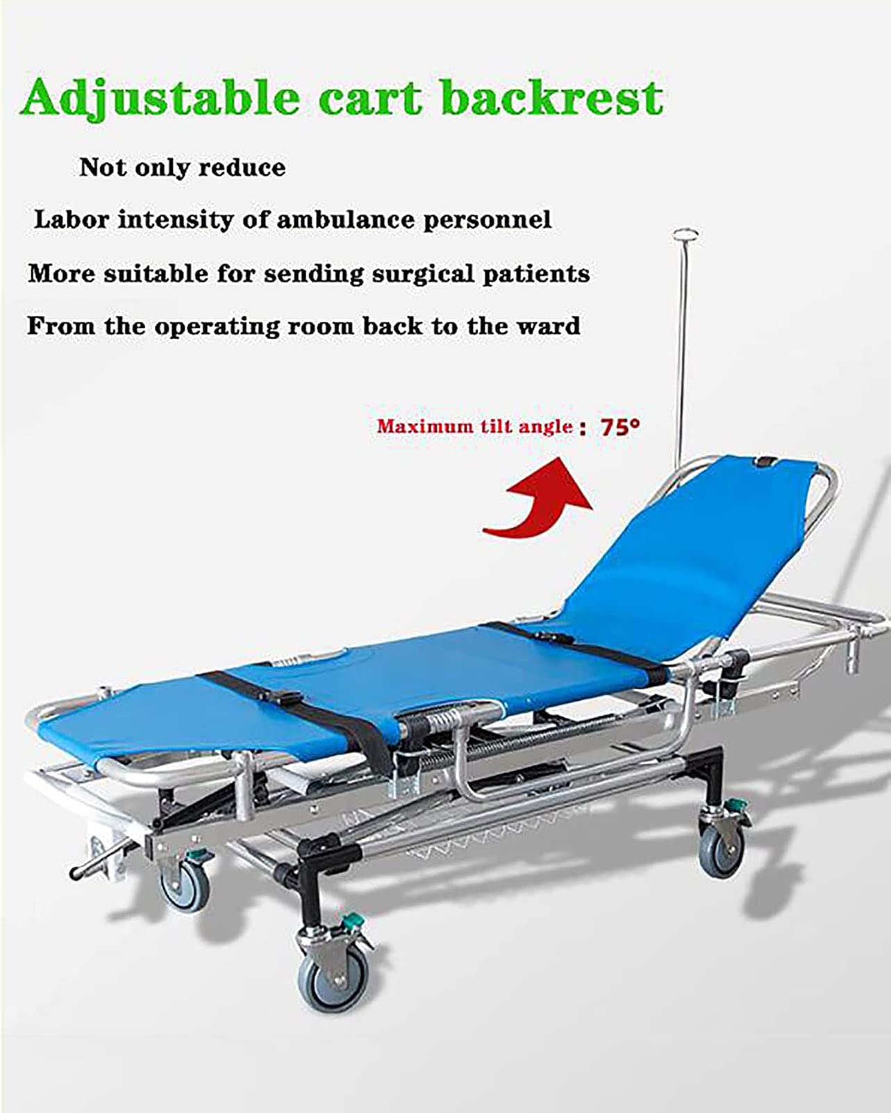 Civière D'ambulance Multifonction, Lit De Civière De Sauvetage d'urgence Pliant, Chariot De Civière Réglable pour Patients De Transport, Lit De Sauvetage Séparable en Alliage D'aluminium