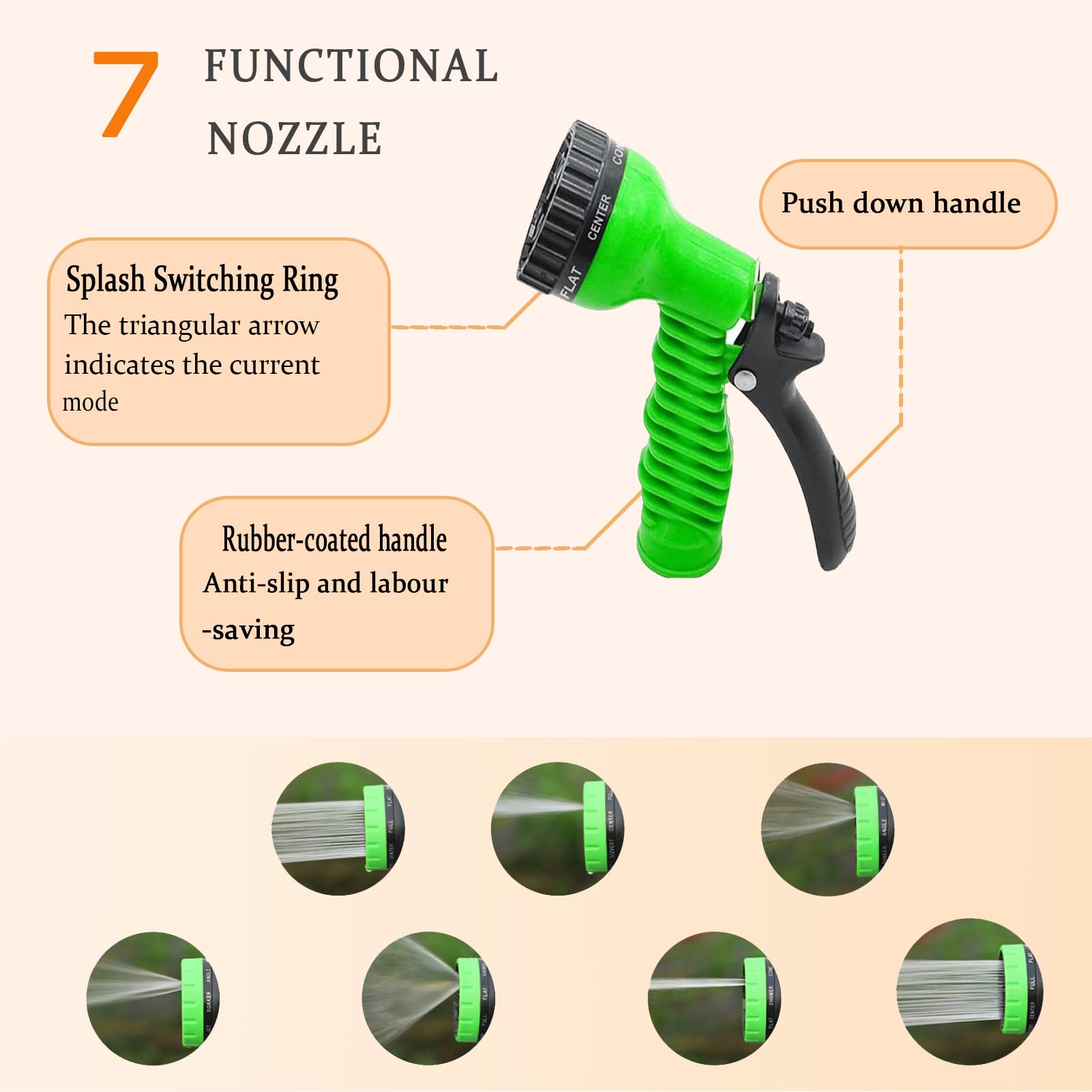 Manguera Extensible De Riego Con Pistola Rociadora 15 Metros