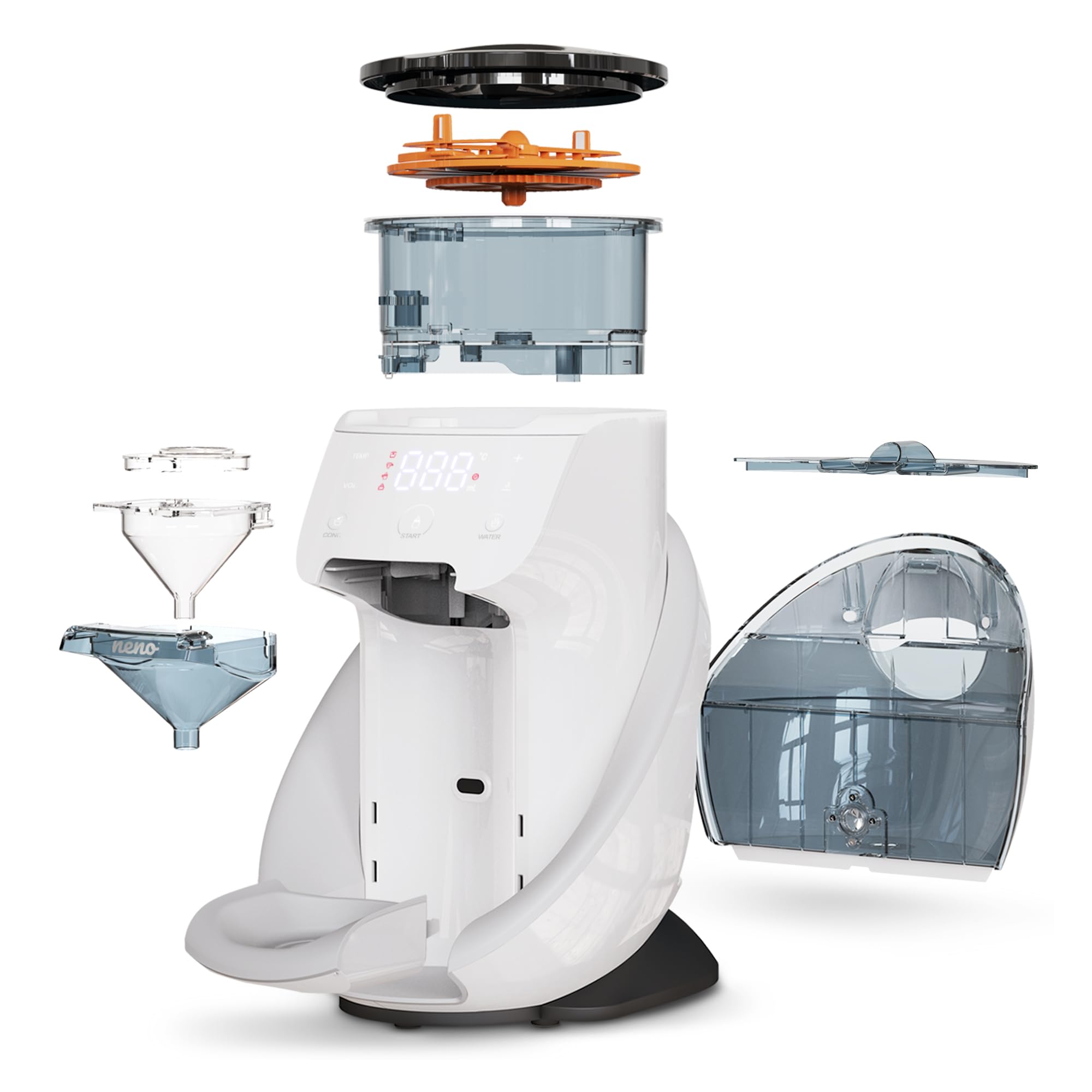 Neno Primavera Flaschenzubereiter Baby - Automatische Zubereitung von Babynahrung - Milchpulver Automat mit Temperatureinstellung 35 bis 70 Grad - Kompatibel mit verschiedenen Flaschen