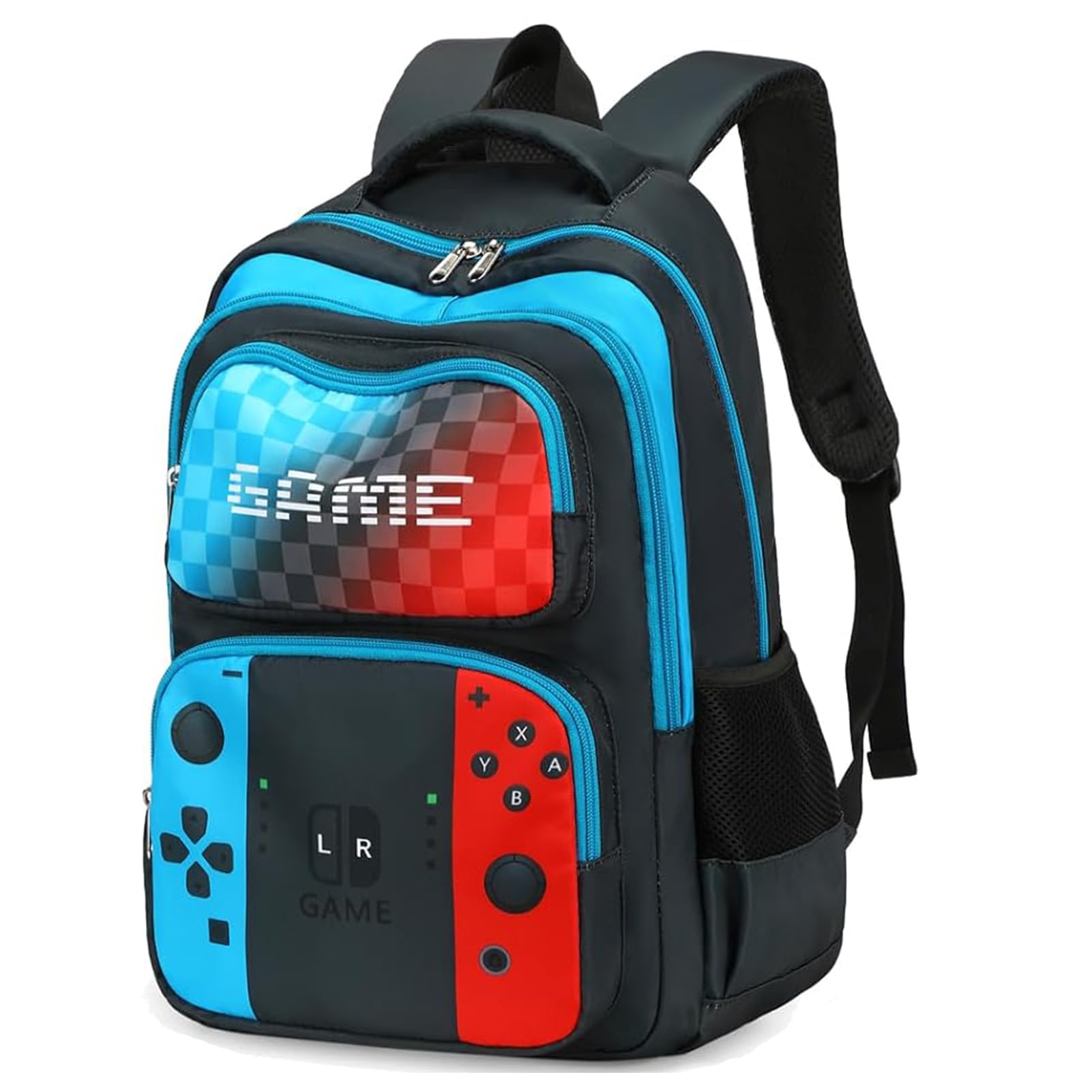 Octsky Boys School Backpack Elementary Middle Kids Bookbag Daypack Travel Back Pack 17 Inches,Game Blue