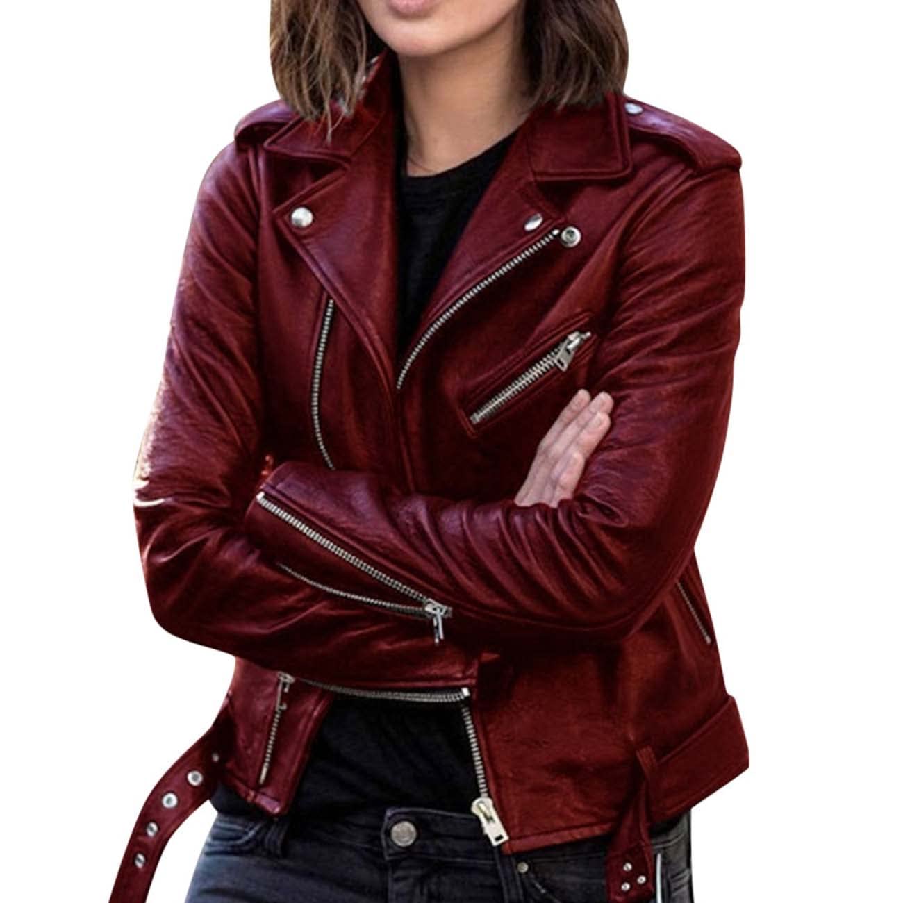 Lederjacke Damenjacke Langarm Herbst- Und Winterbekleidung Kurze Schmale Lederjacke