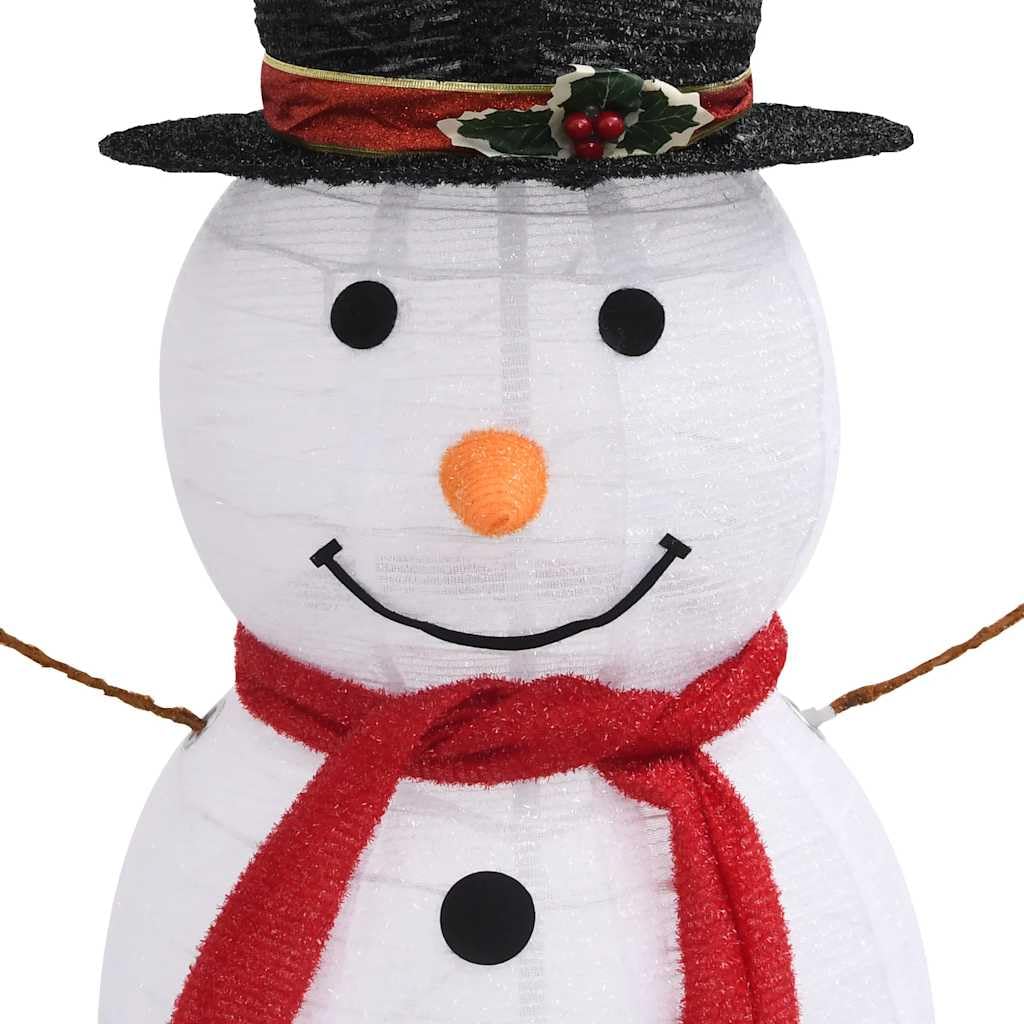 Figura decorativa de muñeco de nieve de Navidad, tela de lujo LED, 120 cm
