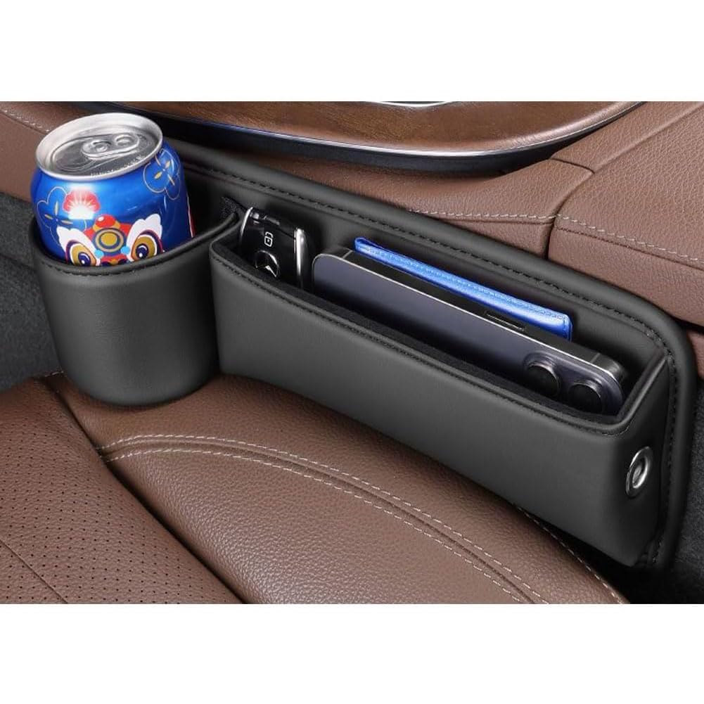 Autositz Gap Organizer Storage Box für Smart Fortwo 451 450 453 EQ Forfour, Auto Mittelkonsole, Vordersitzen Seitentasche Car Seat Leder Aufbewahrung Tasche,E