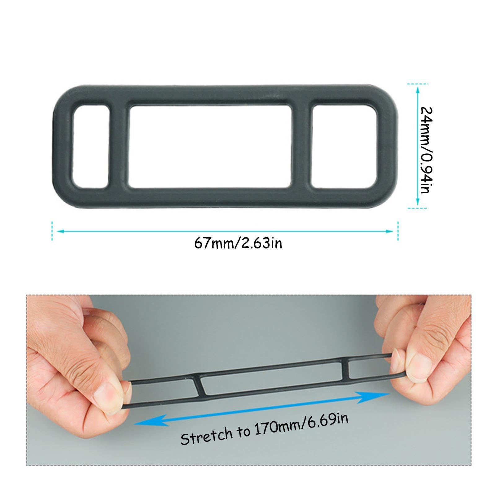 Bande De Fixation En Silicone Pour Lampe De Vélo - Universelle - Noir - Neuf