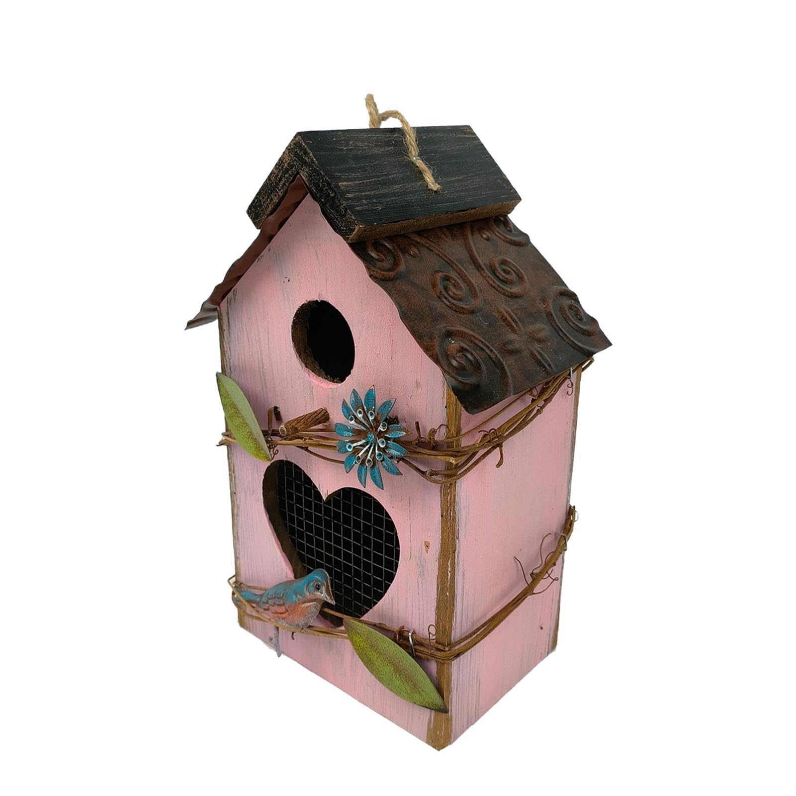 draußen Niedliche Vogelhäuschen aus Holz zum Aufhängen Außenbereich | Dekorative Gartendekoration, schützender multifunktionaler Vogelkäfig für den Terrassen-Gartenpark im Freien