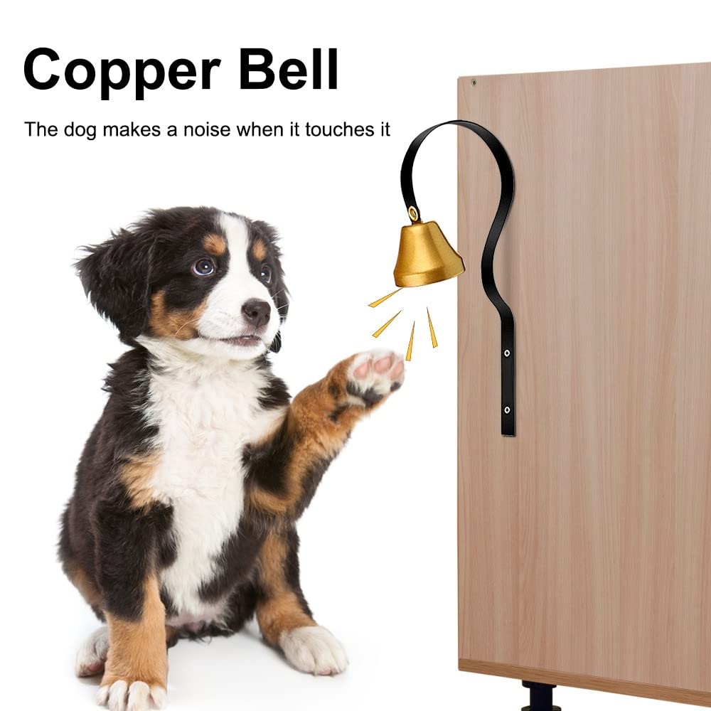 DONGKER Campane per Cani,Campanello per Addestramento Cani in Ottone Montato a Parete per Addestramento al Vasino