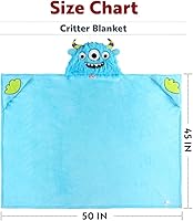 Vista 7 de Manta con capucha para llevar puesta Lazy One para niños, manta con capucha de animales (Oso)