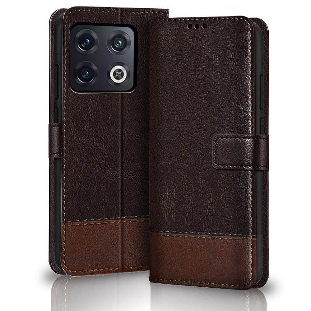 TheGiftKart Flip Back Cover Case for OnePlus 10 Pro 5G | Dual-Color Leather Finish | Inbuilt Stand & Pockets | Wallet Style Flip Back Case Cover for OnePlus 10 Pro 5G (Coffee & Brown) (B09X42JJ29) Amazon Price History, Amazon Price Tracker