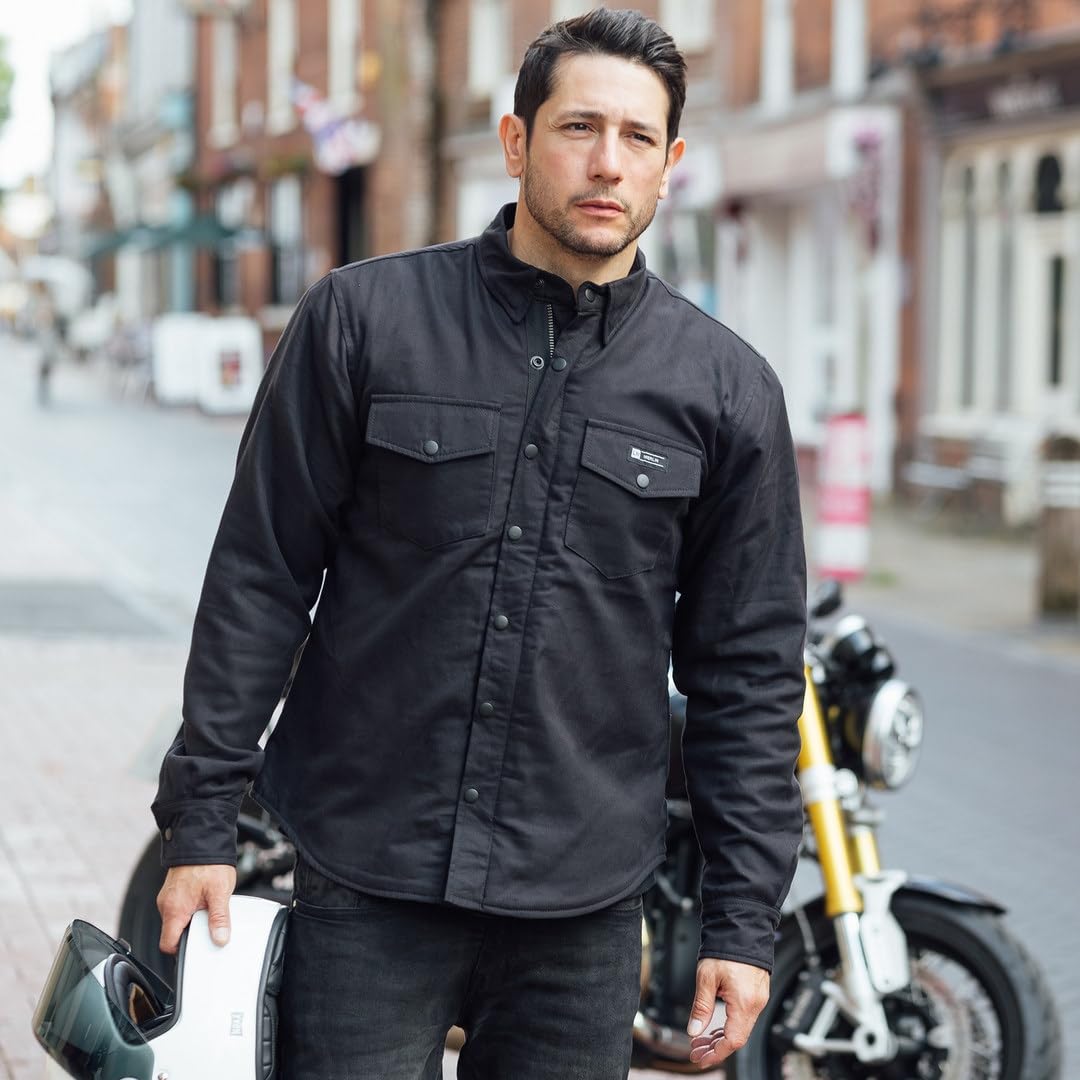 Merlin Axe Riding Built With Kevlar® Motorrad Hemd, schwarz, XL | Kevlar Verstärkung