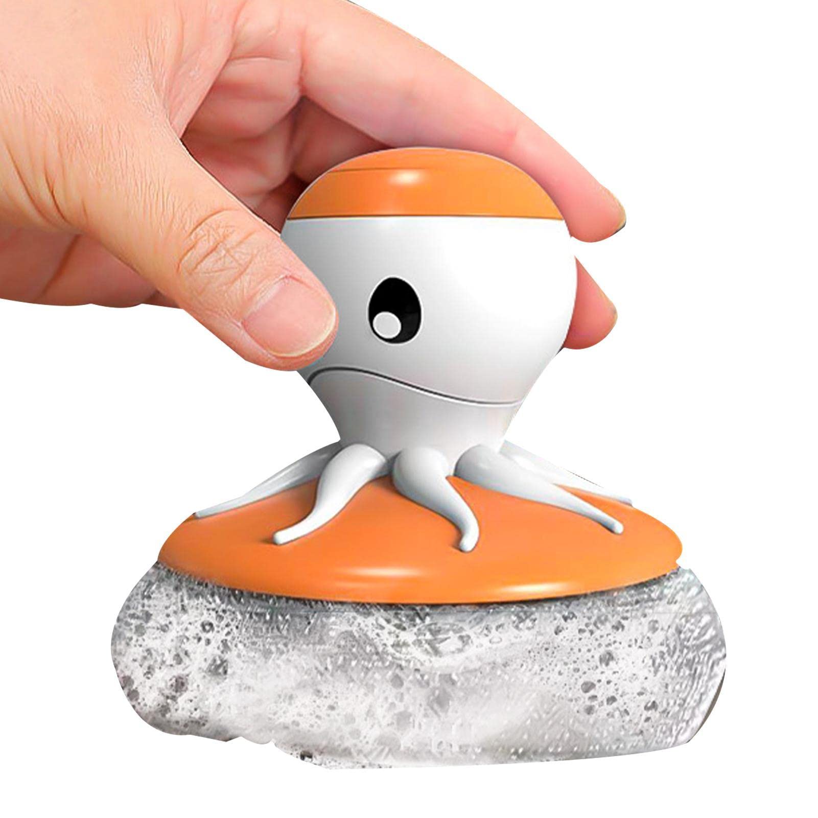 moluoDish Brush with Soap Dispenser - Octopus Dish Brush Set with Soap Holder, Non-Scratch Steel Wire Dish Scrubber - Kitchen Washing Brush for Dishes Pots Pans Sink Cleaning, Scrubber Storage