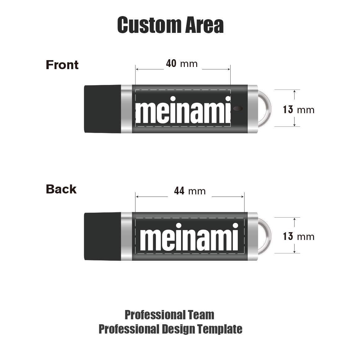 Clé USB Personnalisée Publicitaire 512 Mo avec Logo, Texte 25 Pièces Noir