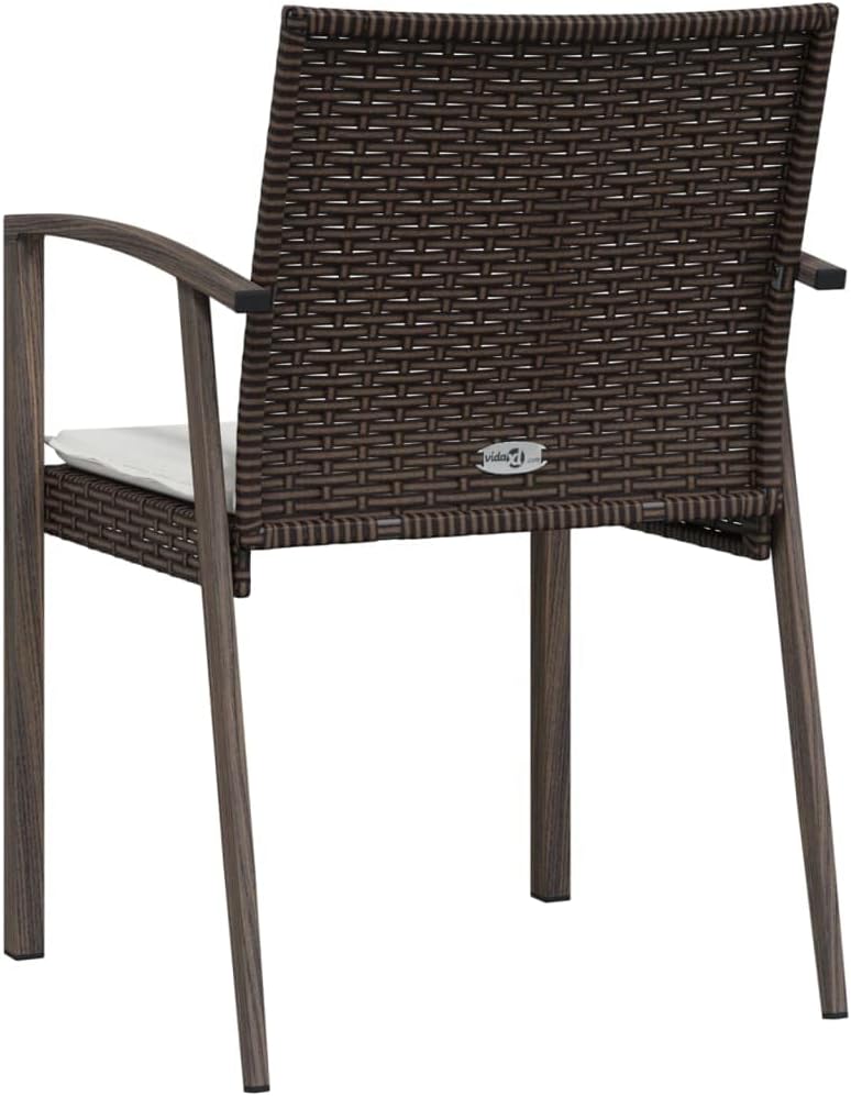 SKM Garden Chair Set of 4 Brown, Cream White,Brown (Weight 98.76KG)