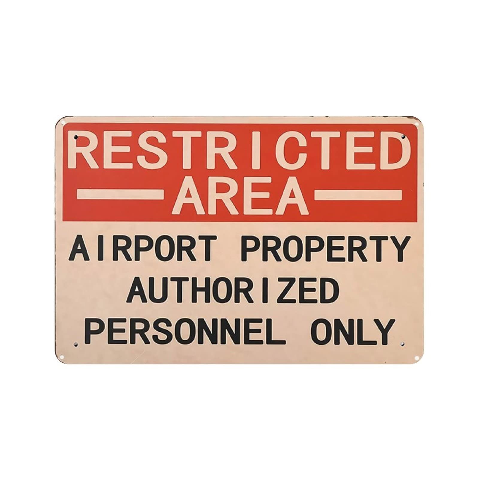 KEYGAMER Restricted Area Metal Tin Sign, Vintage Plaque Poster Garage Bar Home Wall Decor 8 X 12 Inches