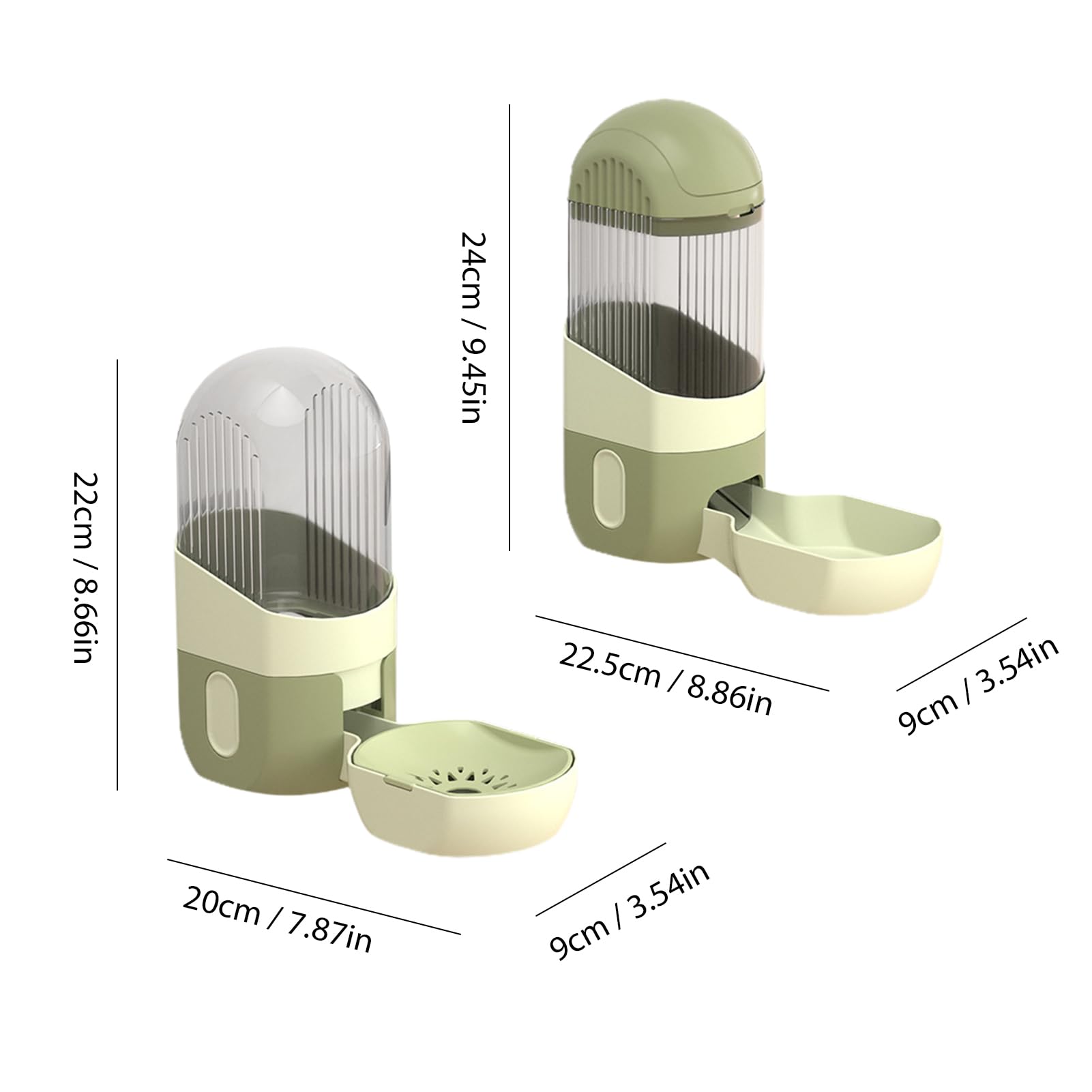 Hangings - Dispenser automatico di cibo per conigli, da appendere, per cibo e abbeveratoio automatico per cuccioli e gattini, conigli, cincillà, ricci, furetti (verde)