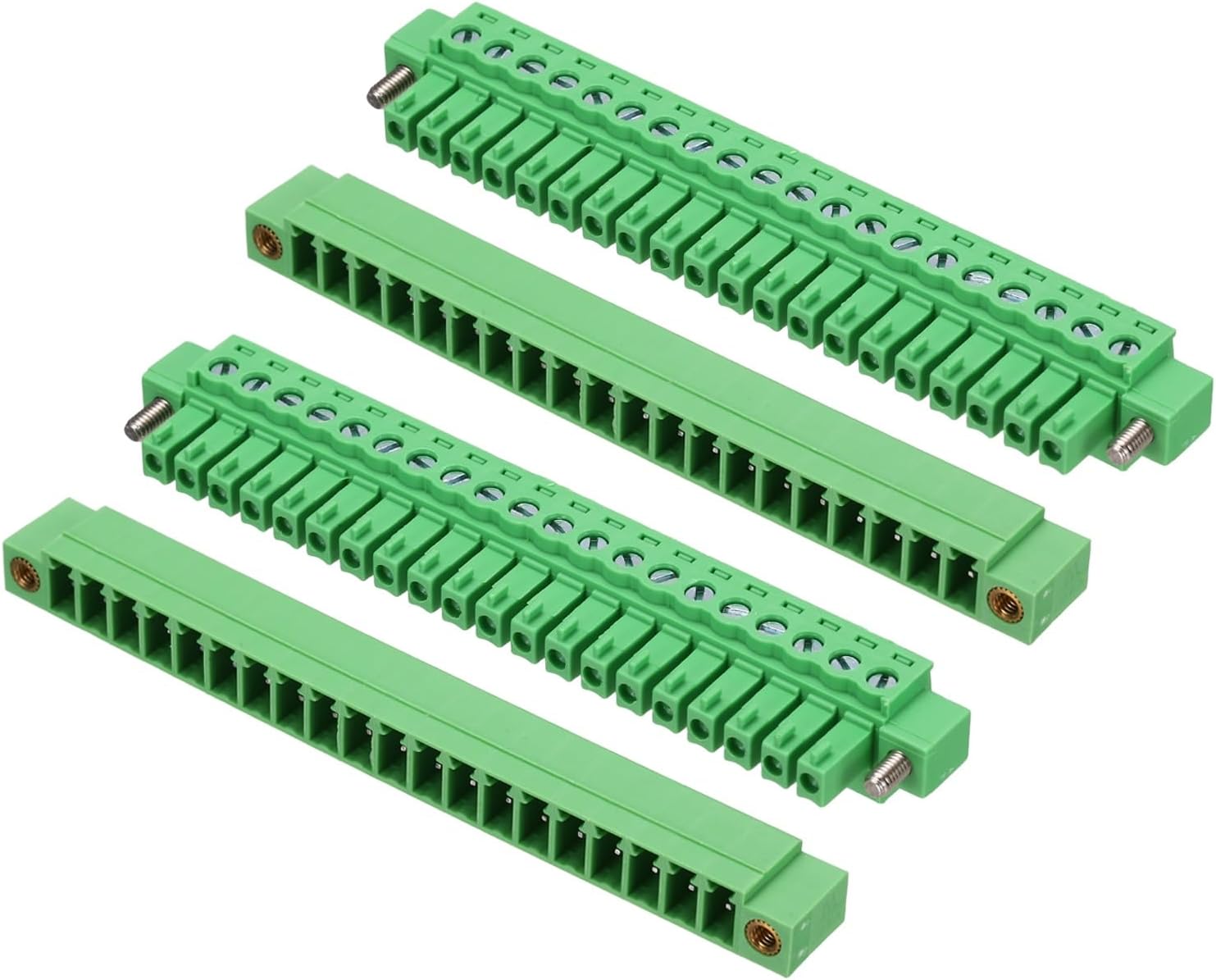 - MECCANIXITY 2 Pcs Screw Terminal Block Connector 20Pin 3.81mm Pluggable Electronic Component Electronic 300V 8A with Straight Connector for Socket Panel Circuit Board Mount