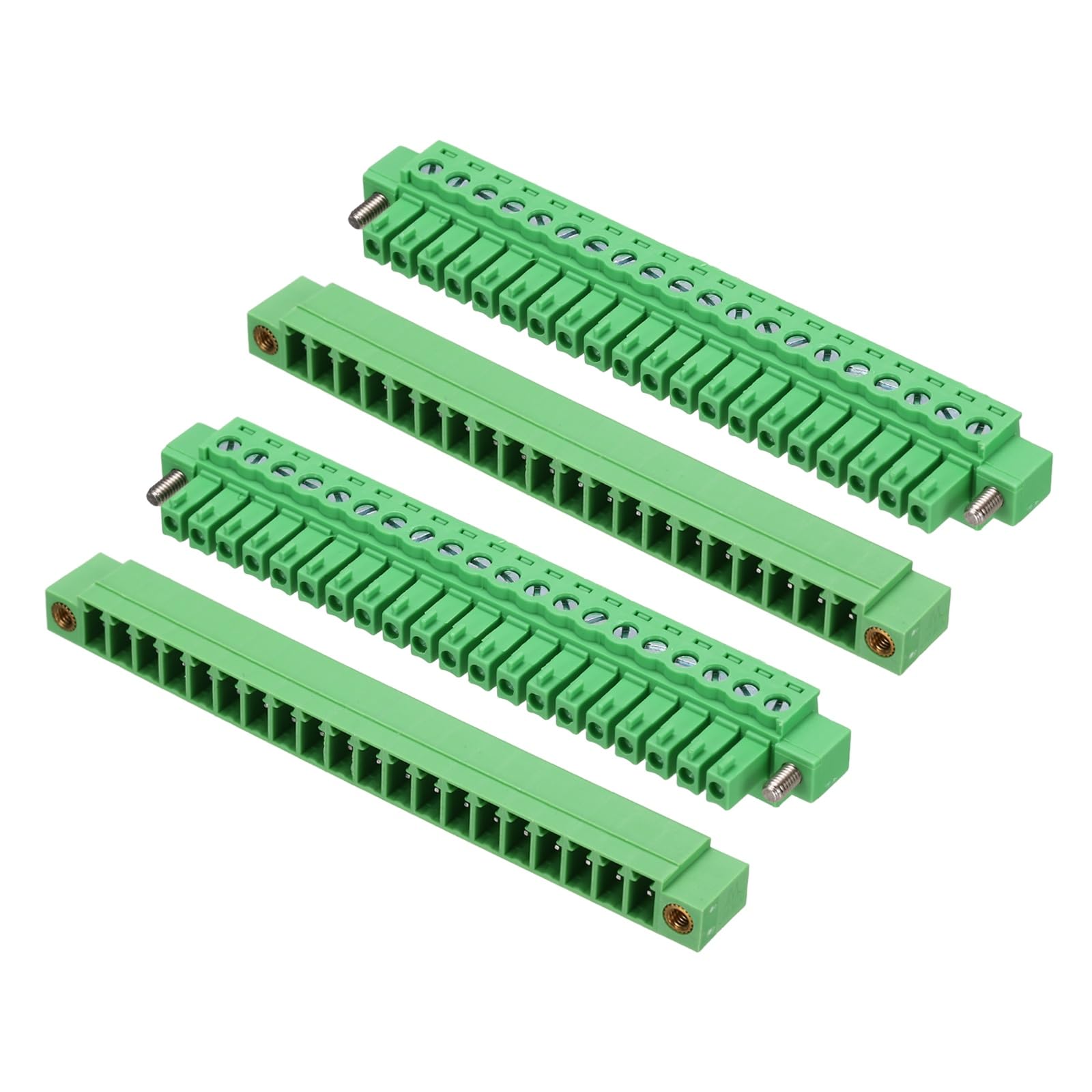 - MECCANIXITY 2 Pcs Screw Terminal Block Connector 20Pin 3.81mm Pluggable Electronic Component Electronic 300V 8A with Straight Connector for Socket Panel Circuit Board Mount