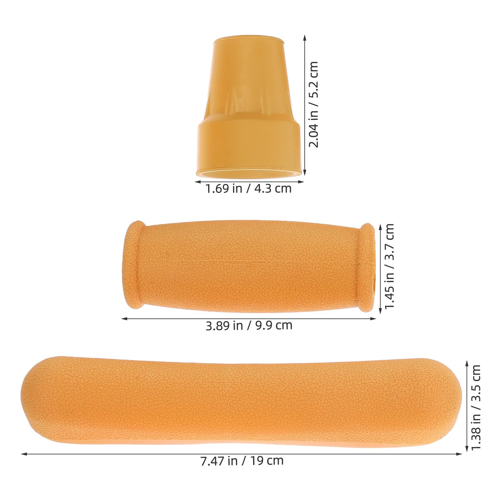Tofficu Almohadillas Antideslizantes de Goma para Muletas de Axila, Soporte Estable y Fácil Extracción, 6 Piezas para Muletas Estándar de Aluminio en Color Amarillo