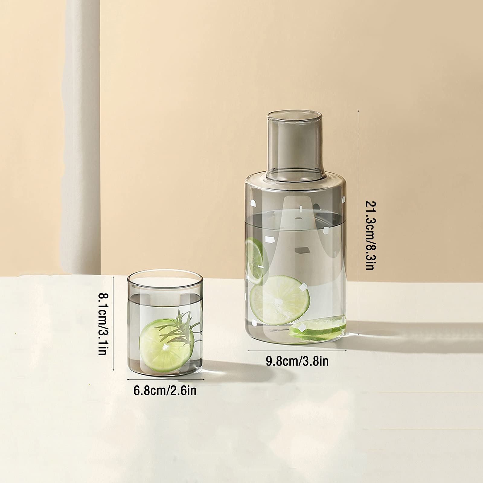 Jarra for crema, jarra for crema, jarras for té helado Jarra de vidrio de borosilicato de 33,8 onzas de alto contenido en agua con taza de agua Jarra de agua fría resistente a altas temperaturas Jarra