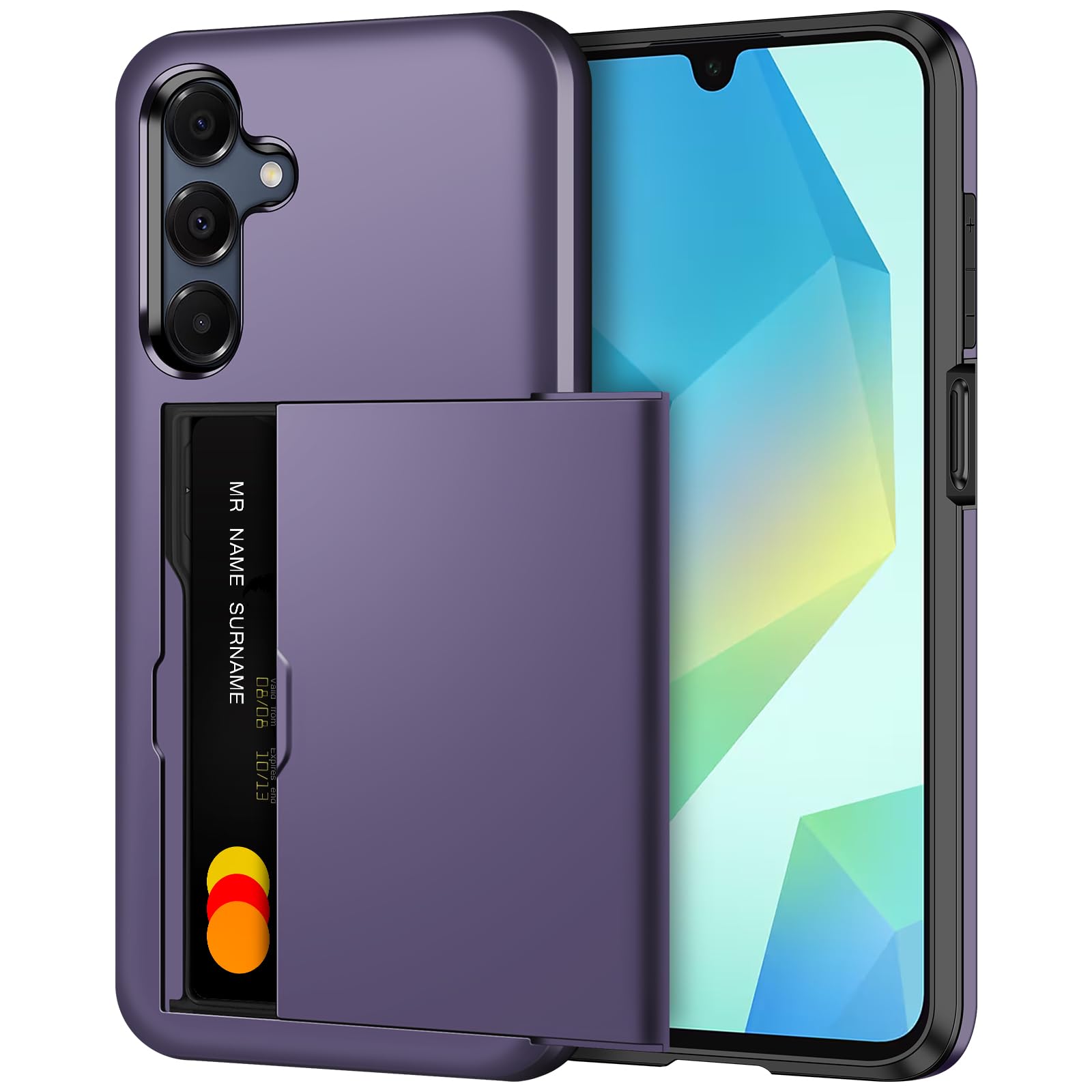 SAMONPOW for Samsung Galaxy A16 5G Case Wallet with Card Holder Heavy Duty Protective Dual Layer Shockproof Hidden Card Slot Wallet Phone Case for