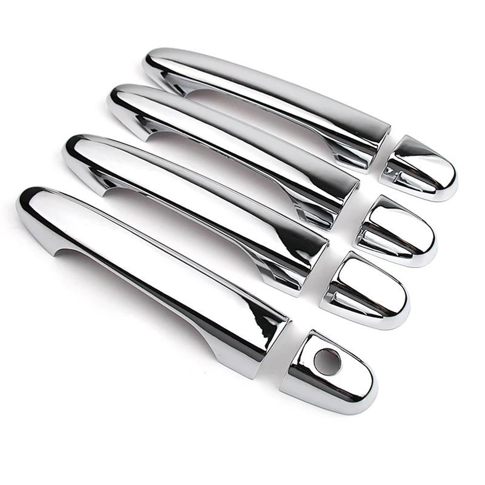 PIWINE Handle Sticker for Civic 2012 2013 2014 2015 2016 Gloss Black Chrome Car Door Handle Covers Decor Trim Styling Accessories(Silver 0 Button)
