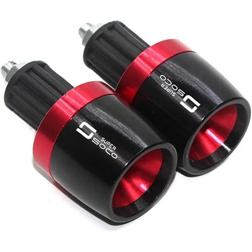 for Super SOCO TC Max/50/Wanderer TS 50 2020 2021 7/8 ''22MM CNC Motorcycle Handle Bar Grips Stuur Grip Eindigt Cap Plug 7/8 Inch 22mm(Red)