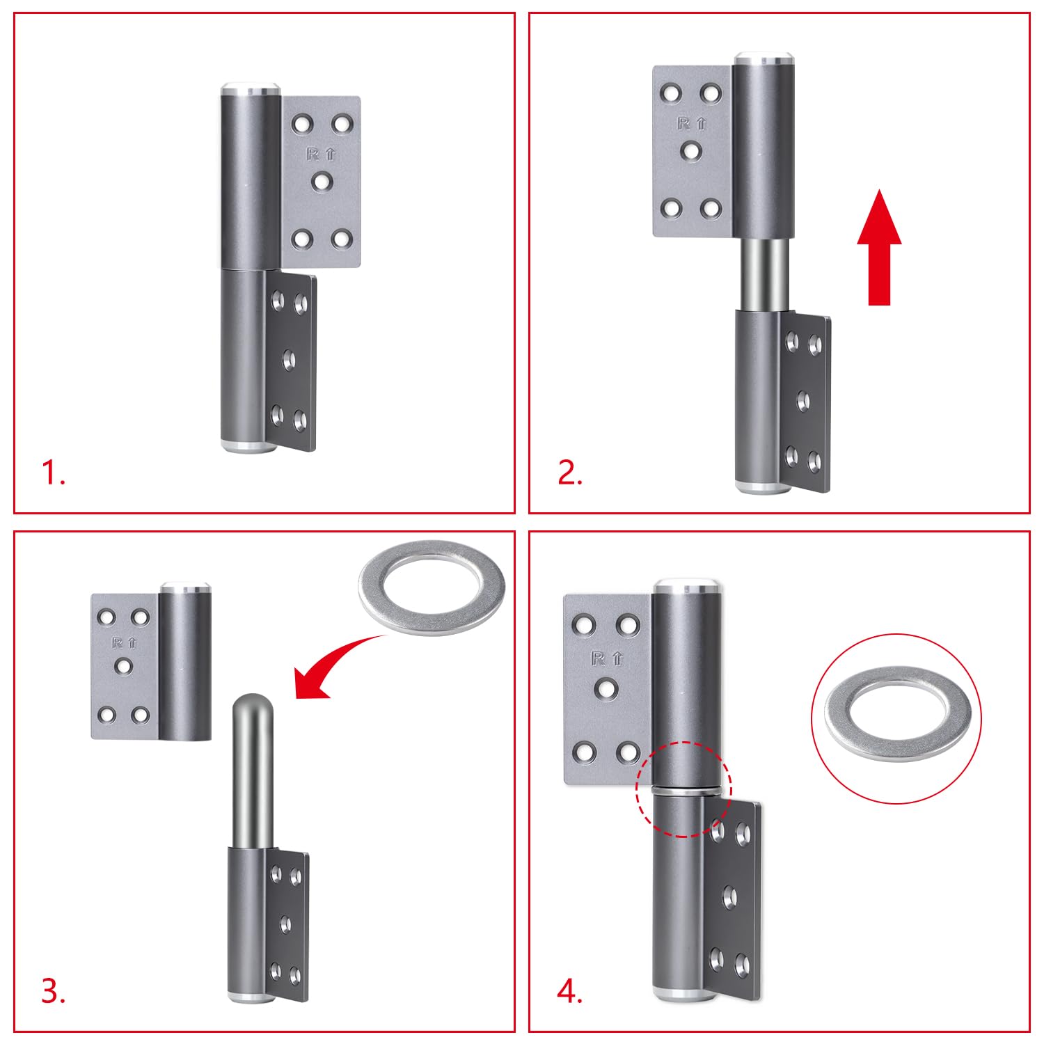 YIXISI 50 Pezzi 10.2x15x1 mm Rondelle per Cerniere Porte, Anelli per Cerniere per Porte, Anelli per Porte Camera Rondelle, Rondelle Della Porta, per Cerniere Porte, Acciaio al Carbonio