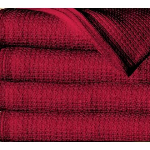 Sun Yin 100% Cotton Blanket, King, Burgundy Cover