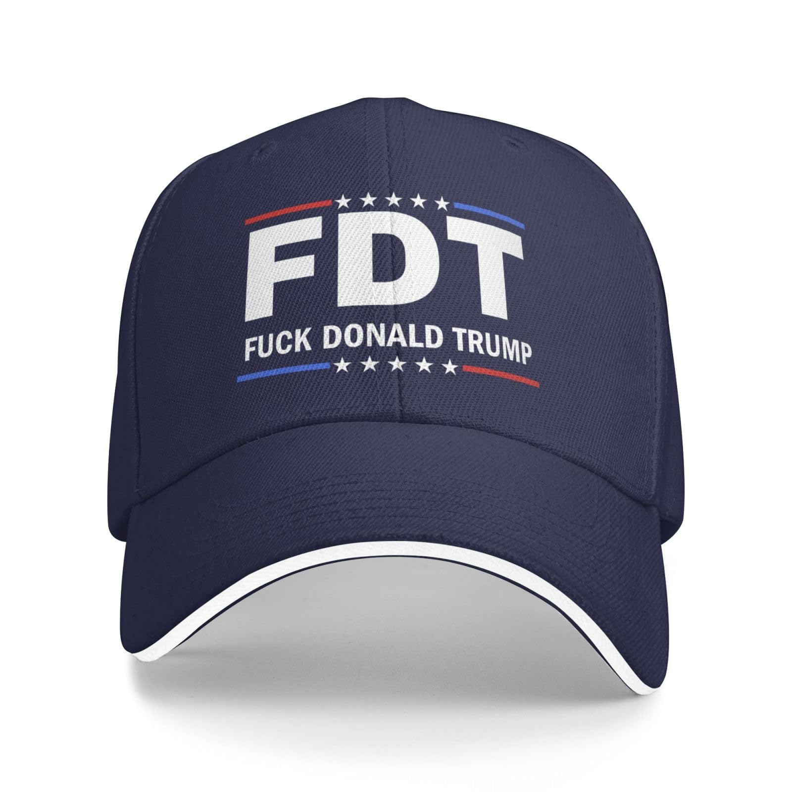 Anceky Unisex Navy Blue Fdt Hat Fuck Donald Trump Anti 45 47 Baseball Cap Trucker Cap For Men Women