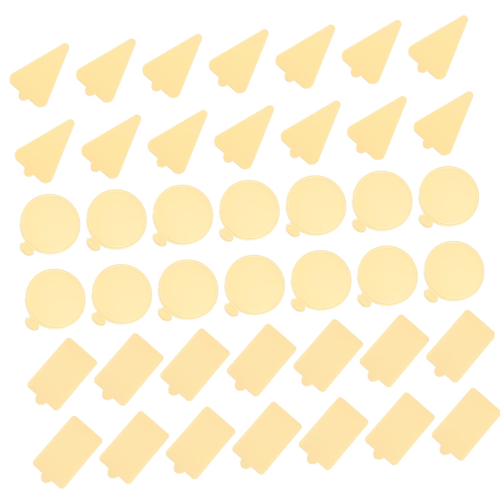 Bases para Mini Tartas de Cartón Dorado, 300 Piezas, Formas Mixtas