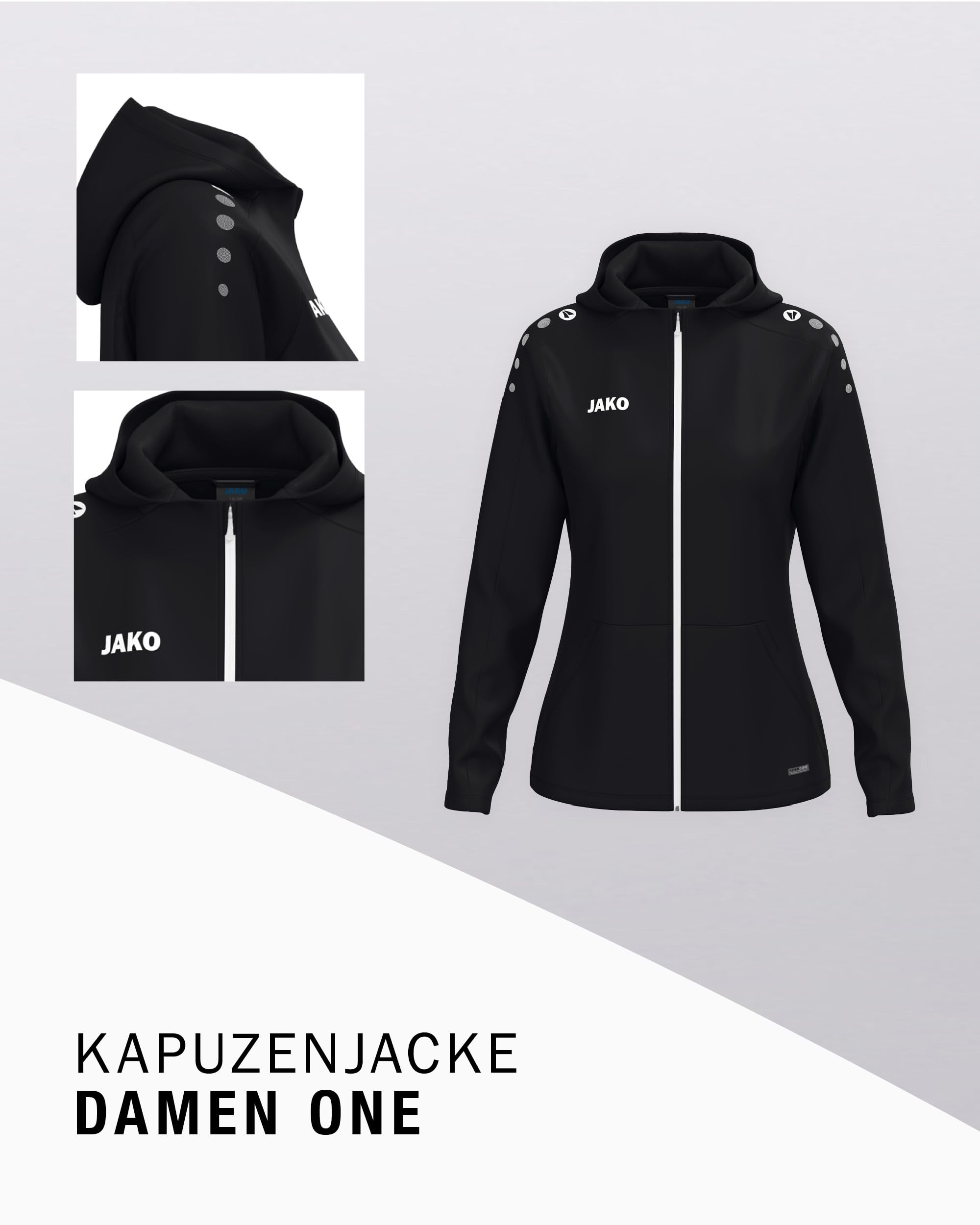 JAKO One Kapuzenjacke – Atmungsaktive Sportjacke für Damen aus 100% Polyester, mit weichem Micro-Fleece, ideal für Sport und Freizeit