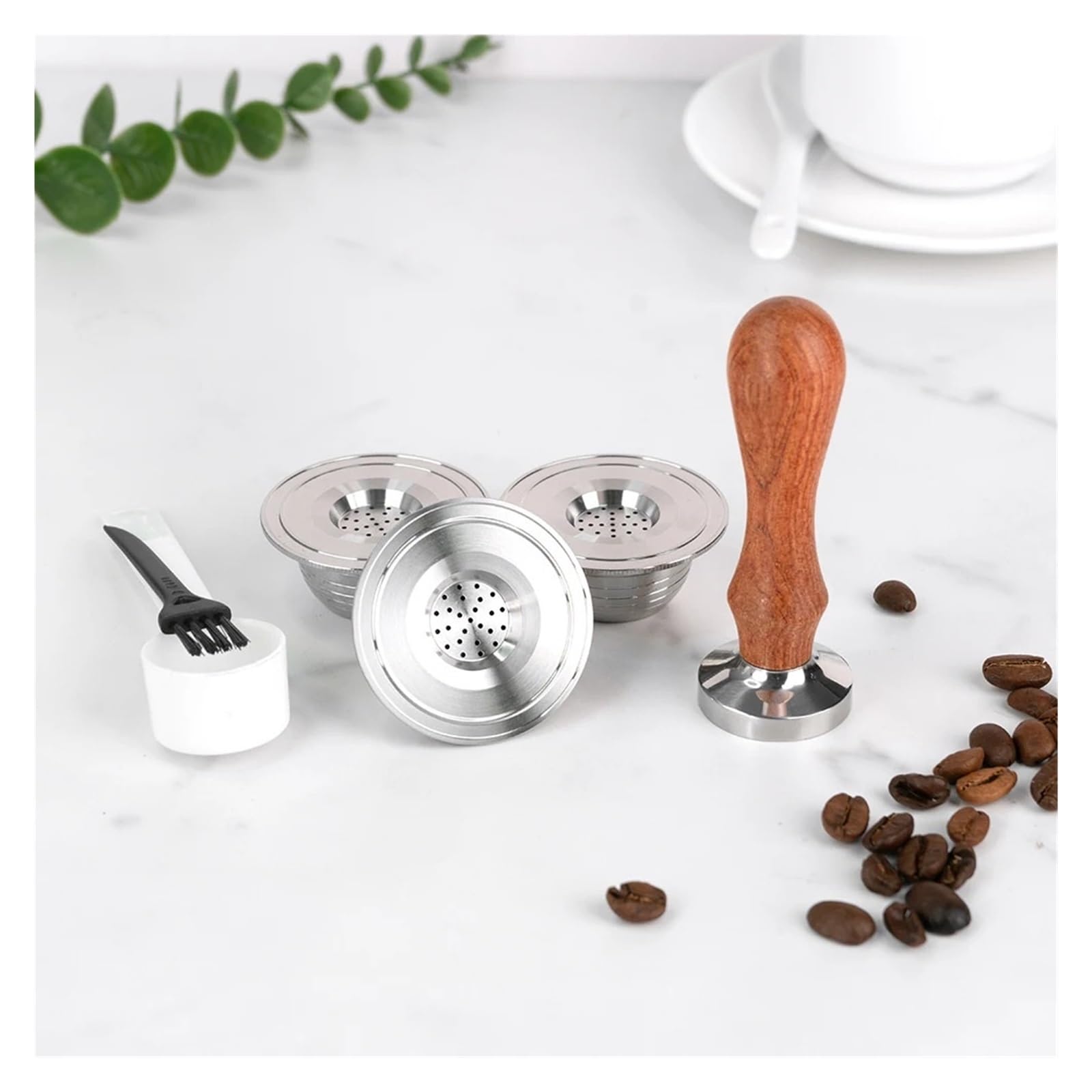 Cono de filtro recargable cápsula café reutilizable con taza manipulación | Set C