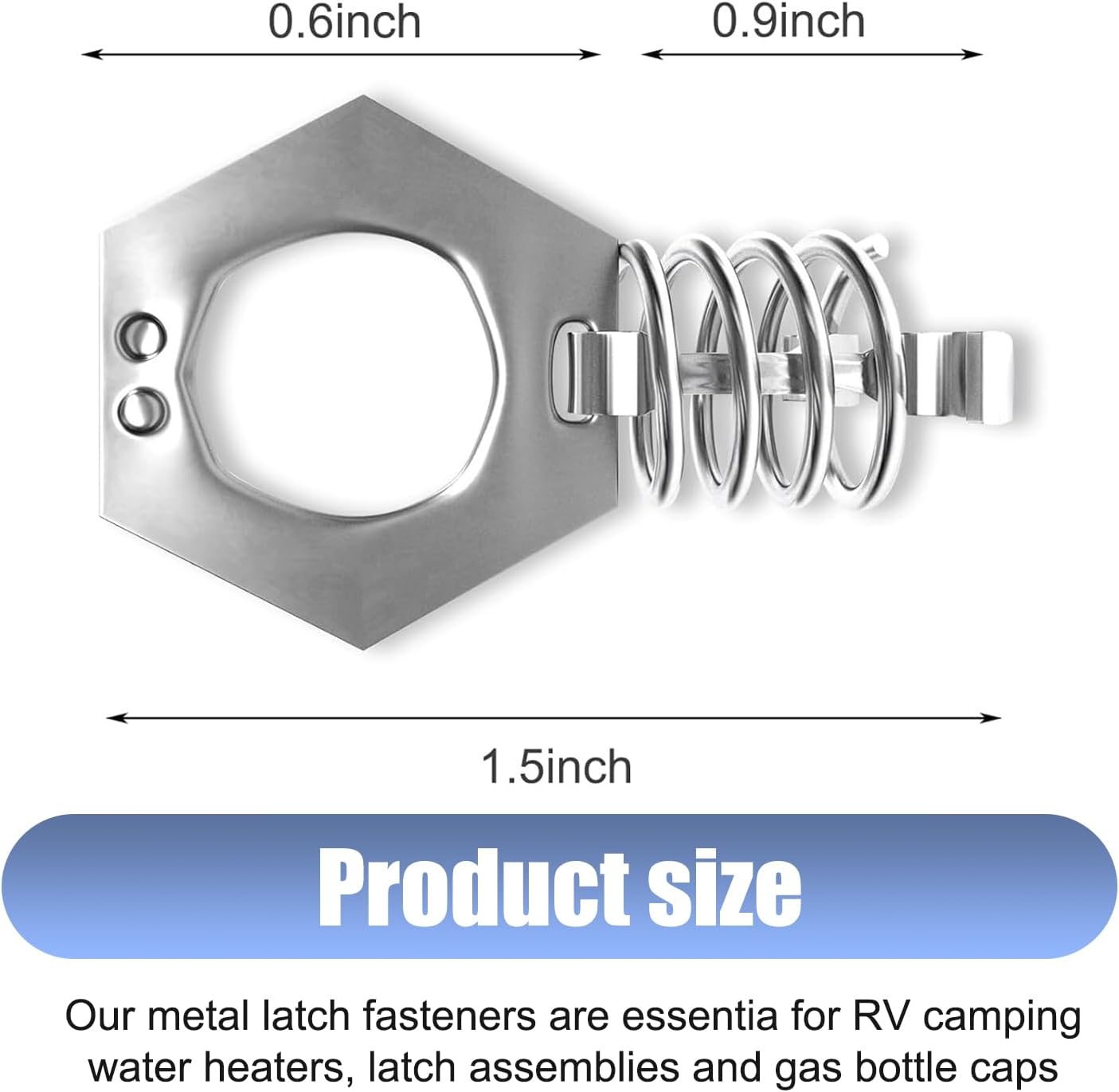 2Pcs RV Water Heater Latch Twist Cam Lock Replacement Part, RV Water Heater Cover Latch, Metal Water Heater Door Latch Fastener, Silver Color