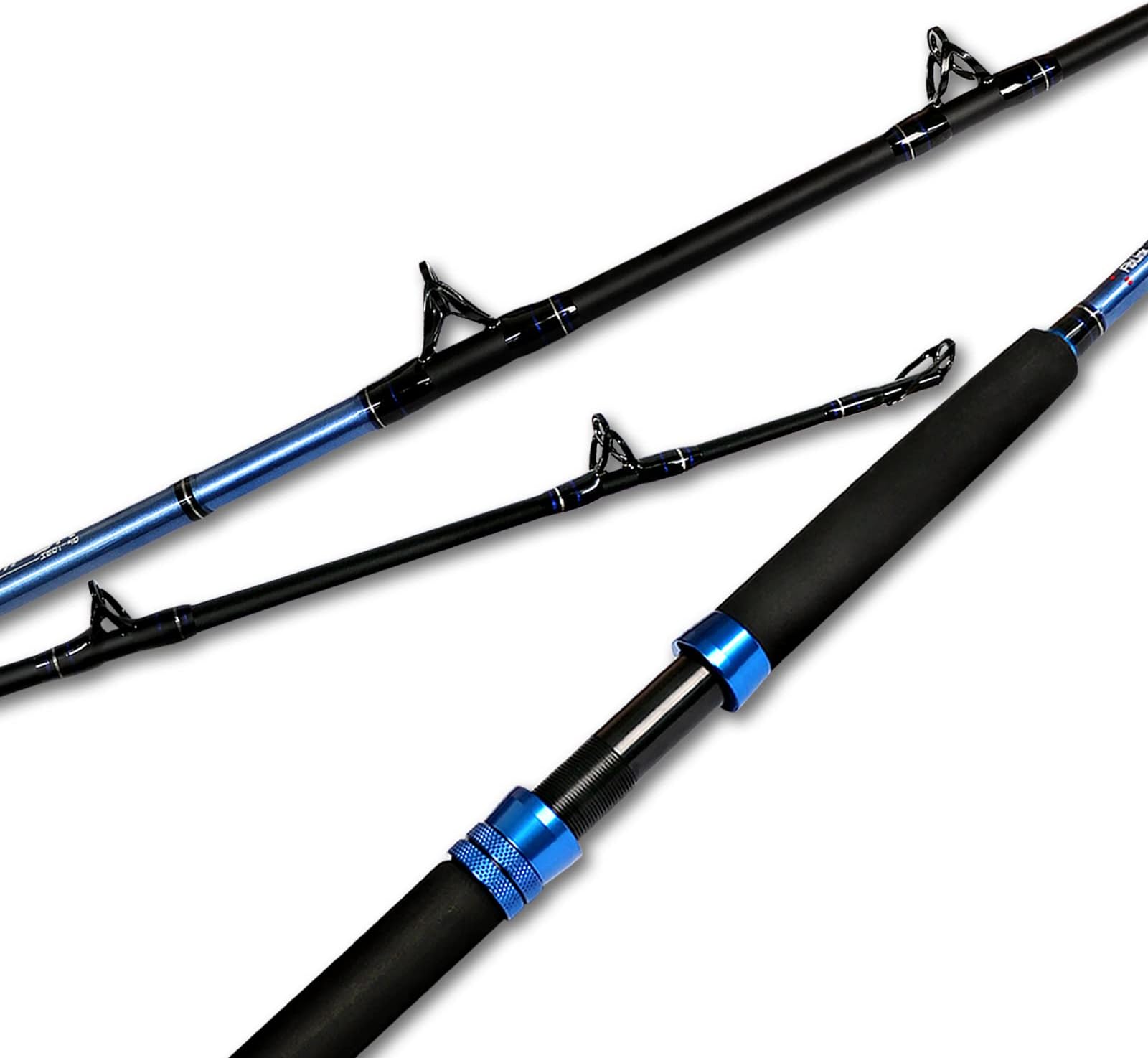 Fiblink 1-Piece/2-Piece Fishing Rod Saltwater Trolling Rod Cat Catfish Rod Conventional Boat Fishing Pole(15-30lb/30-50lb/40-80lb,6-Feet,Medium Heavy