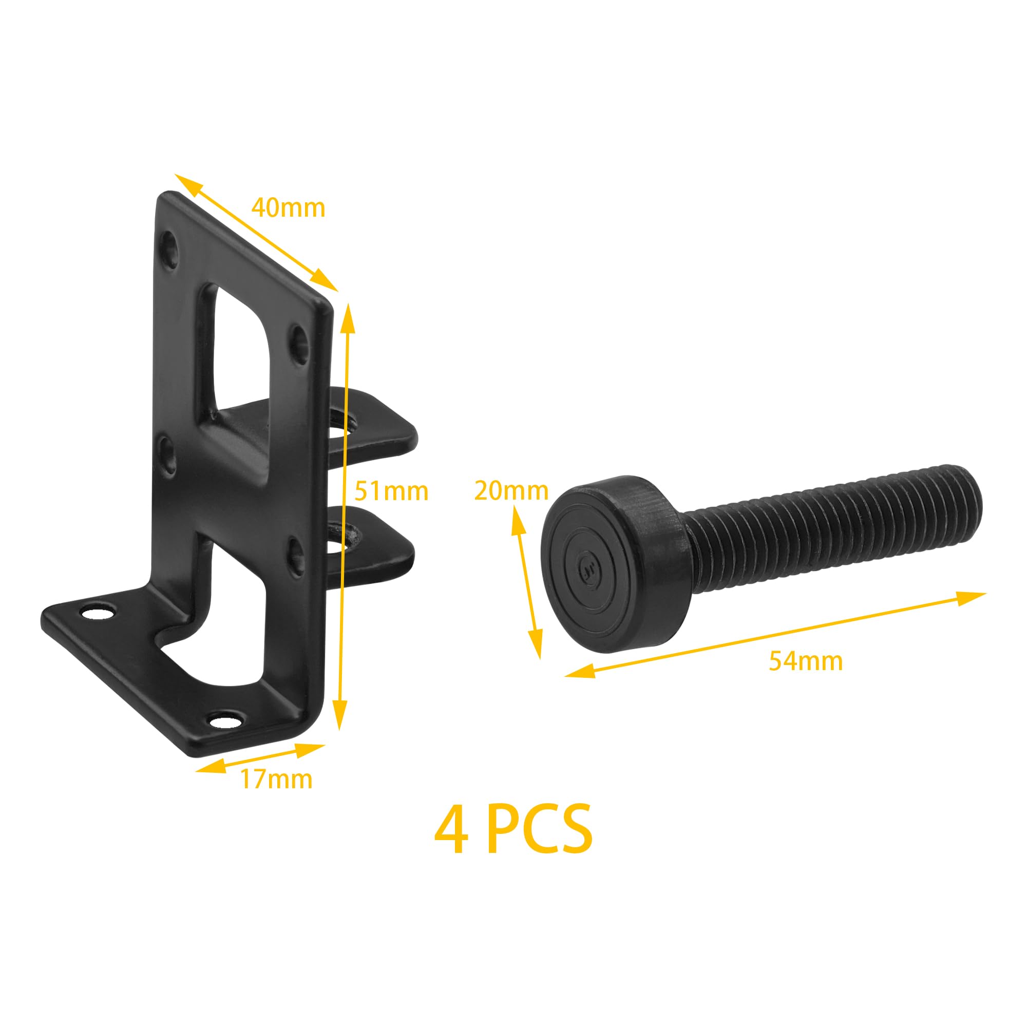 LHUIDDH 4-Pack Heavy Duty Adjustable Furniture Legs,Black Metal Leveling Feet for Cabinets & Furniture - Image 4